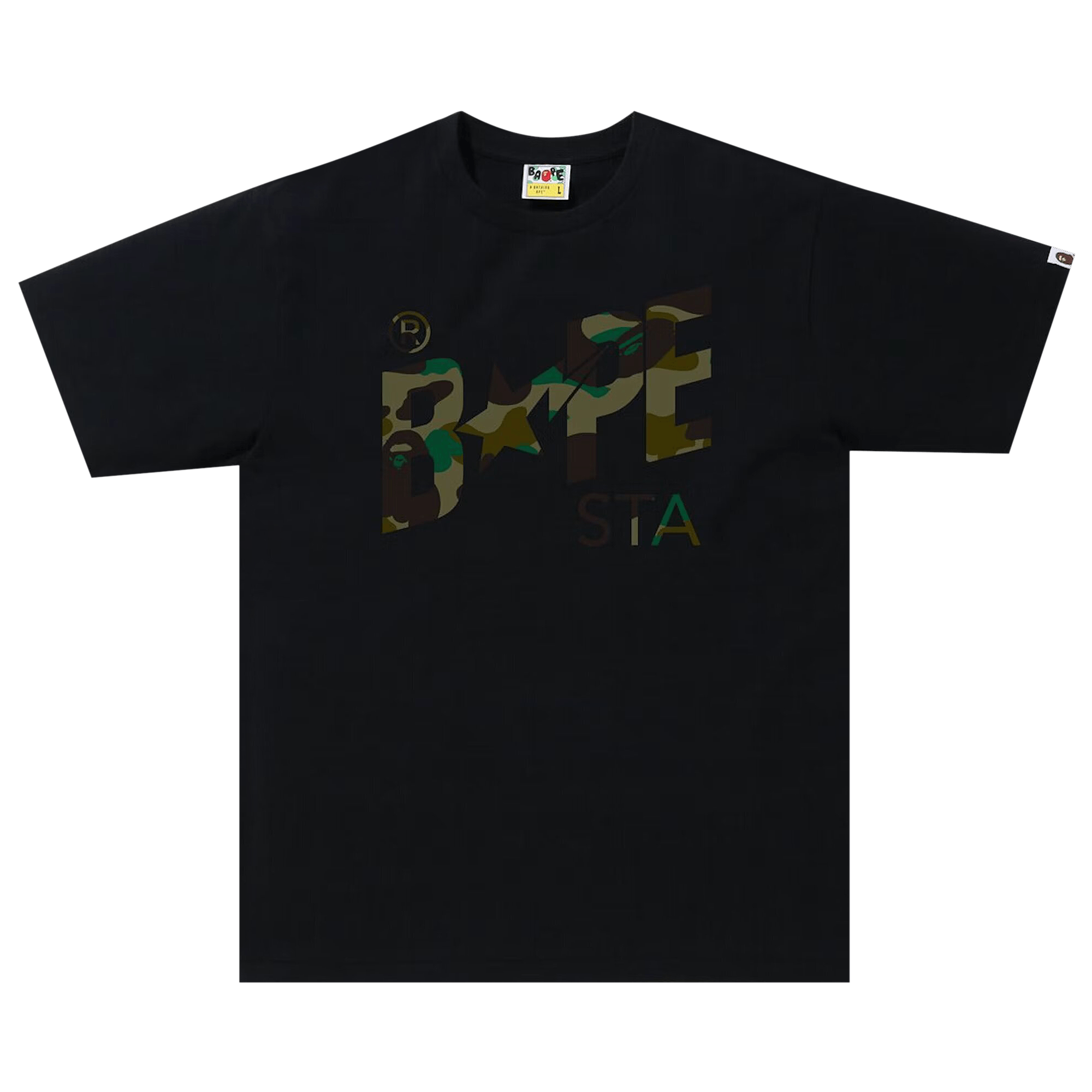 BAPE ABC Camo Sta Logo Tee 'Black/Green'
