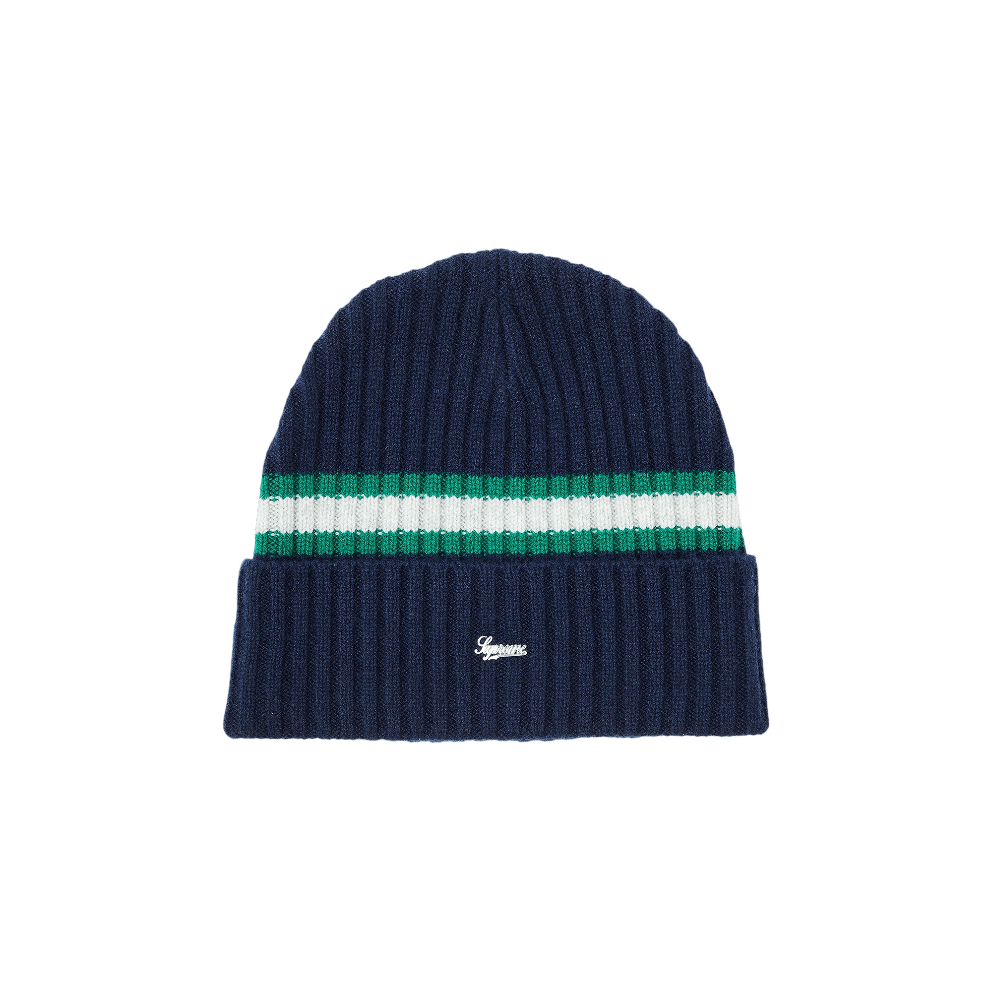 Supreme Stripe Cashmere Beanie 'Navy'