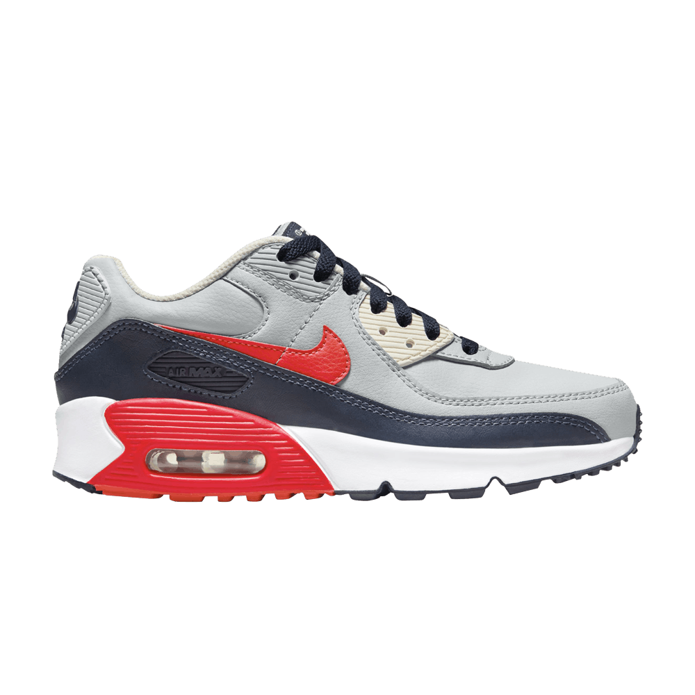 Nike Air Max 90 Leather GS 'Light Smoke Bright Crimson'