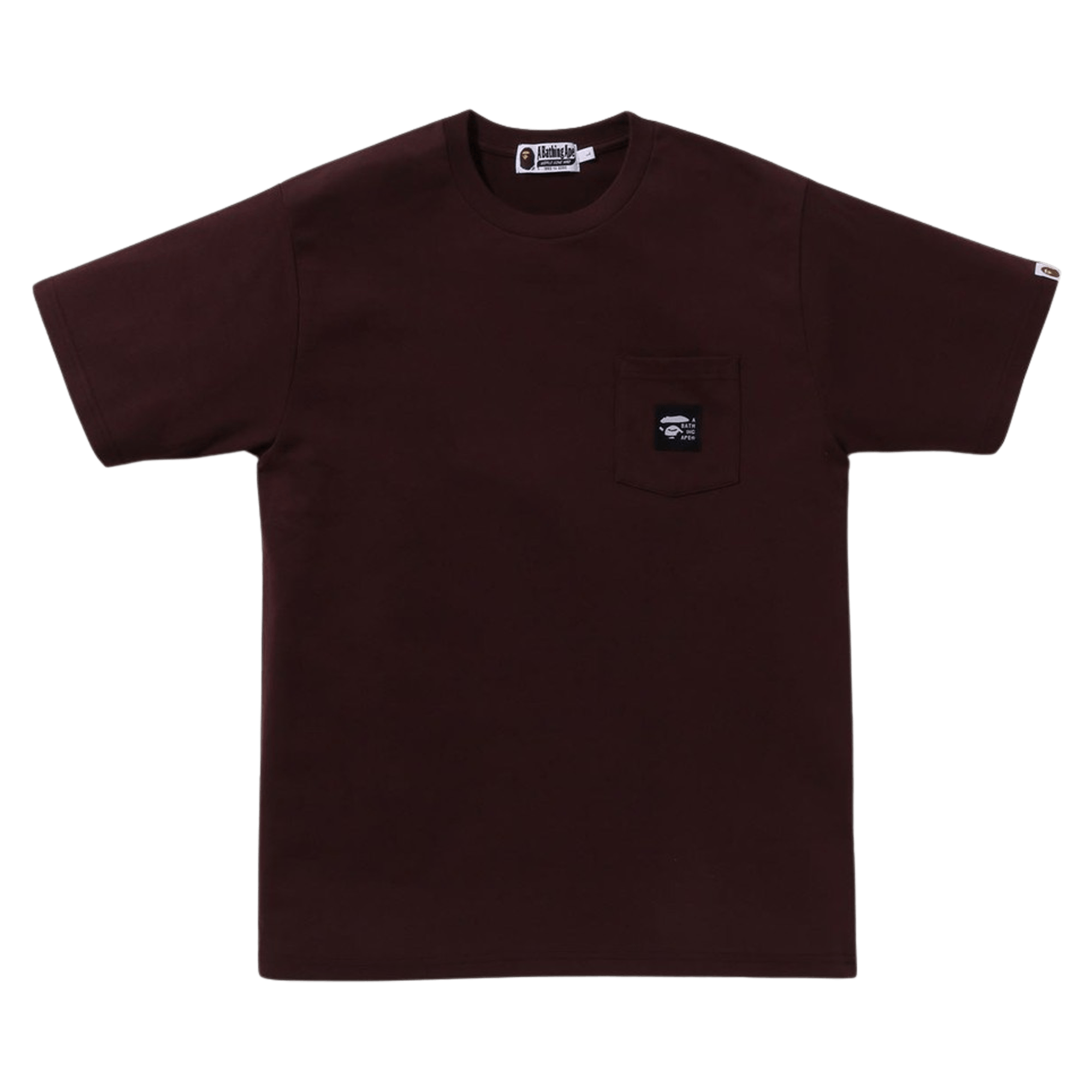 BAPE A Bathing Ape Label Pocket Tee 'Burgundy'