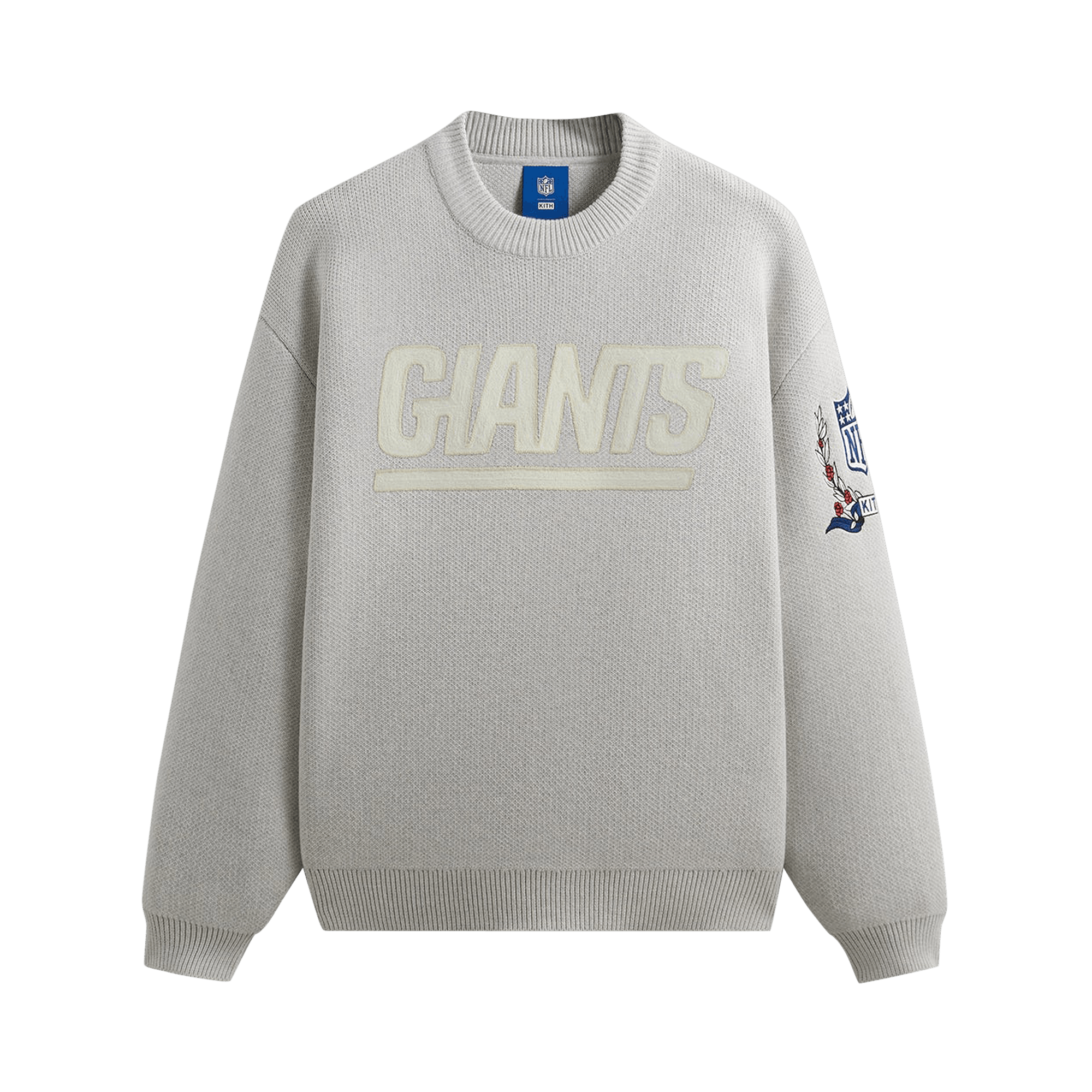 Kith For The NFL: Giants Chunky Cotton Sweater 'Light Heather Grey'