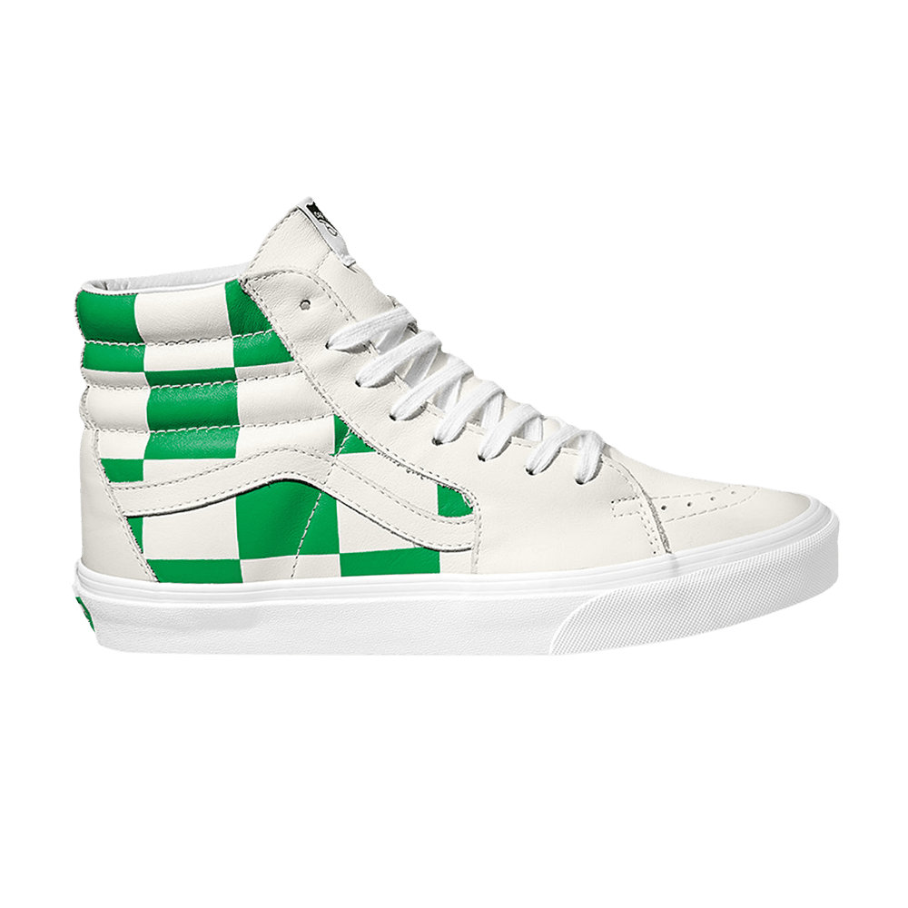 Vans Sk8-Hi 'Leather Check - True White Fern Green'