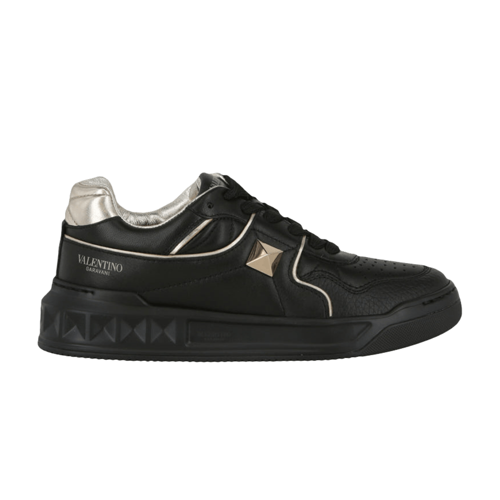 Valentino Wmns One Stud Low 'Black Platinum Hardware'