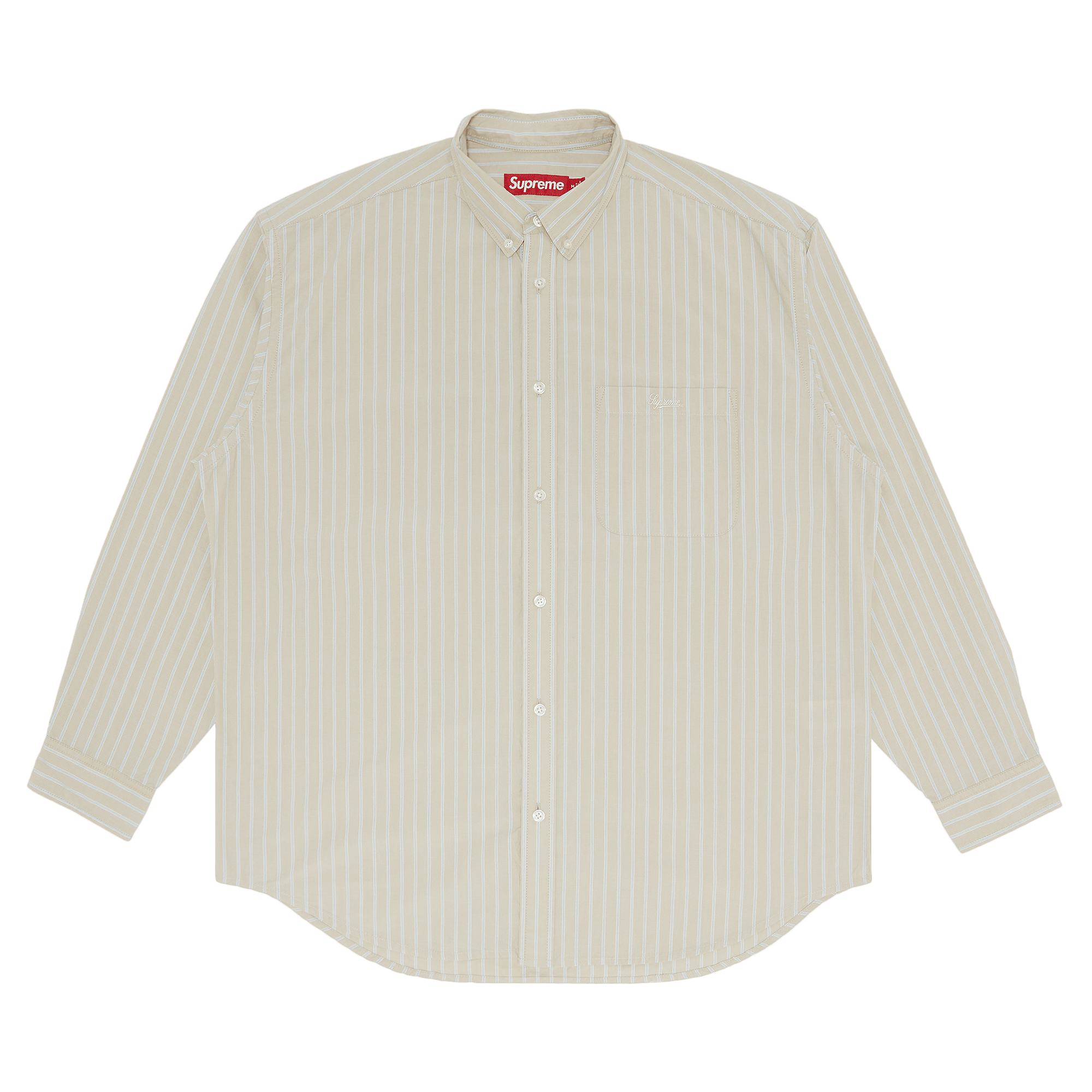 Supreme Loose Fit Stripe Shirt 'Tan'