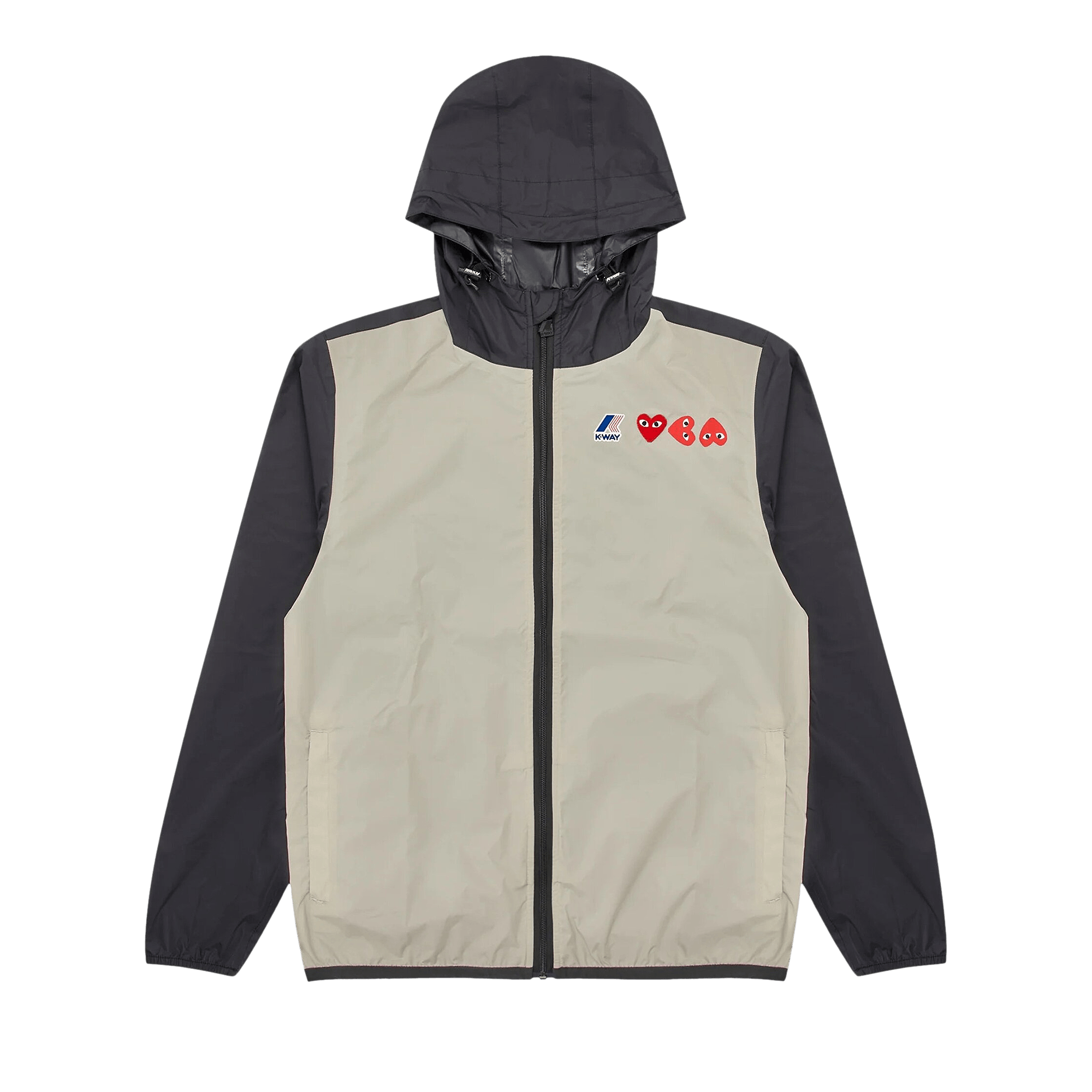 Comme des Garçons PLAY x K-Way Full Zip Hoodie 'Beige/Black'