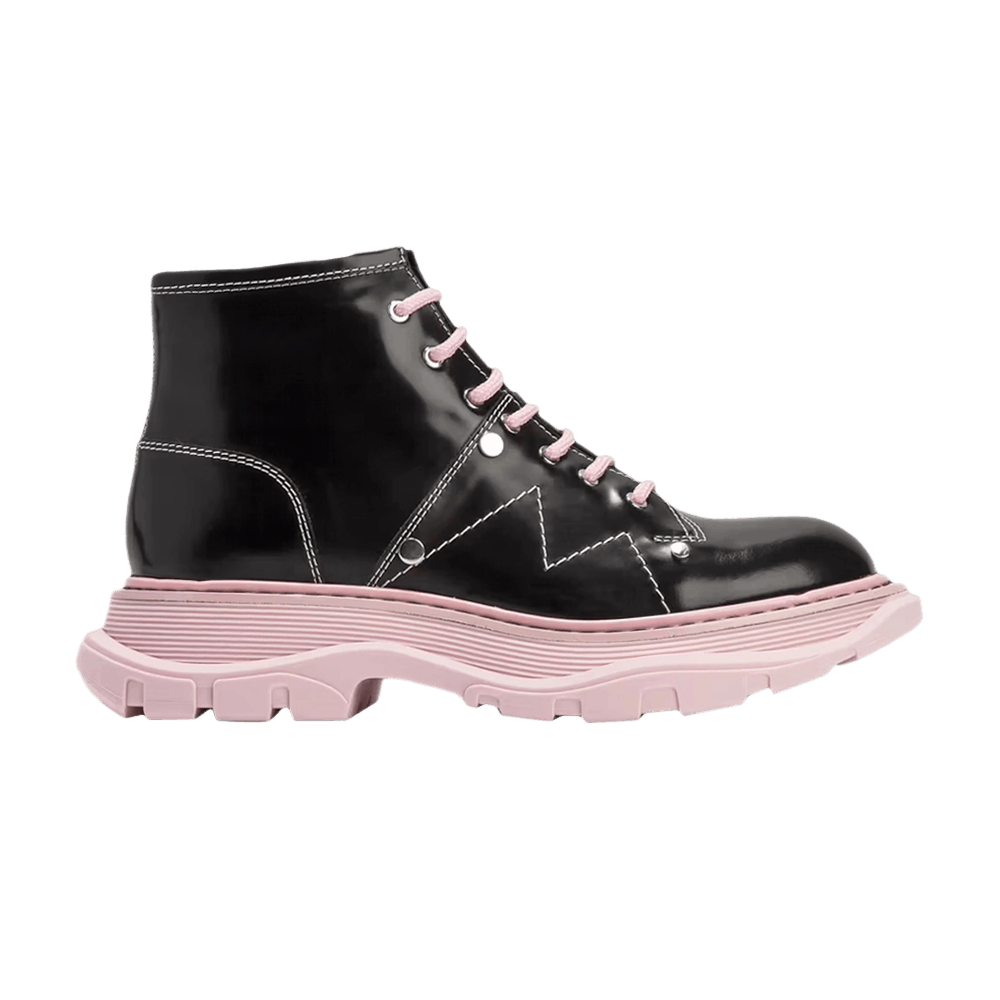 Alexander McQueen Wmns Tread Slick Lace Up Boot 'Black Pink'