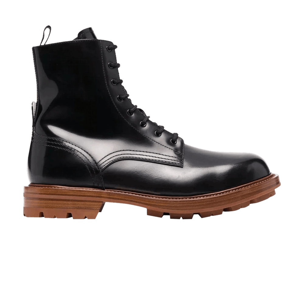 Alexander McQueen Lace-Up Ankle Boot 'Black Cedar Brown'