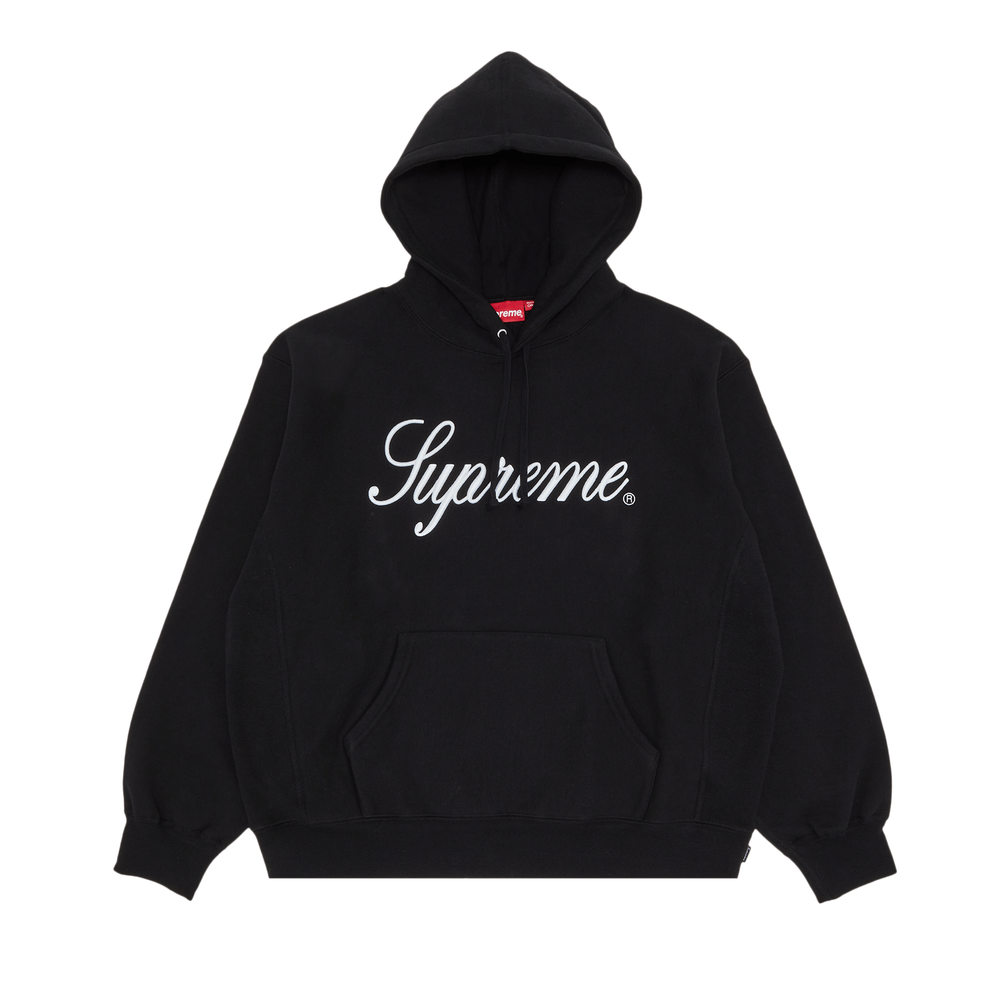 Supreme Raised Script Hooded Sweatshirt 'Black'
