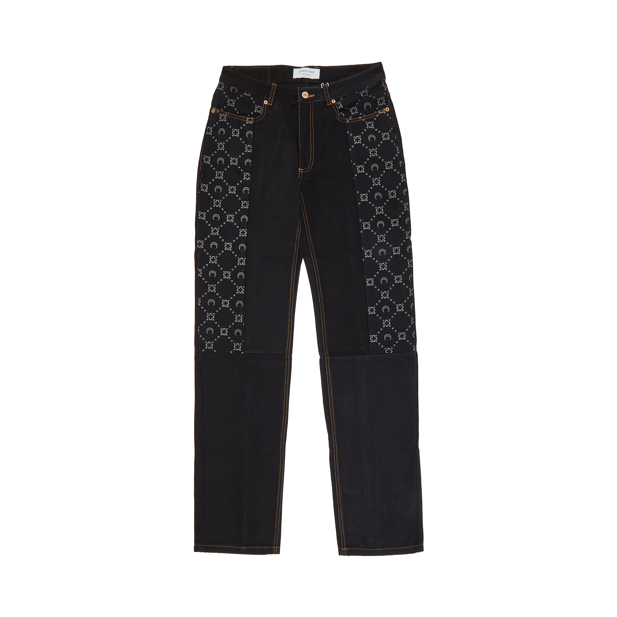 Marine Serre Regenerated Denim Straight Leg Pants 'Blue'