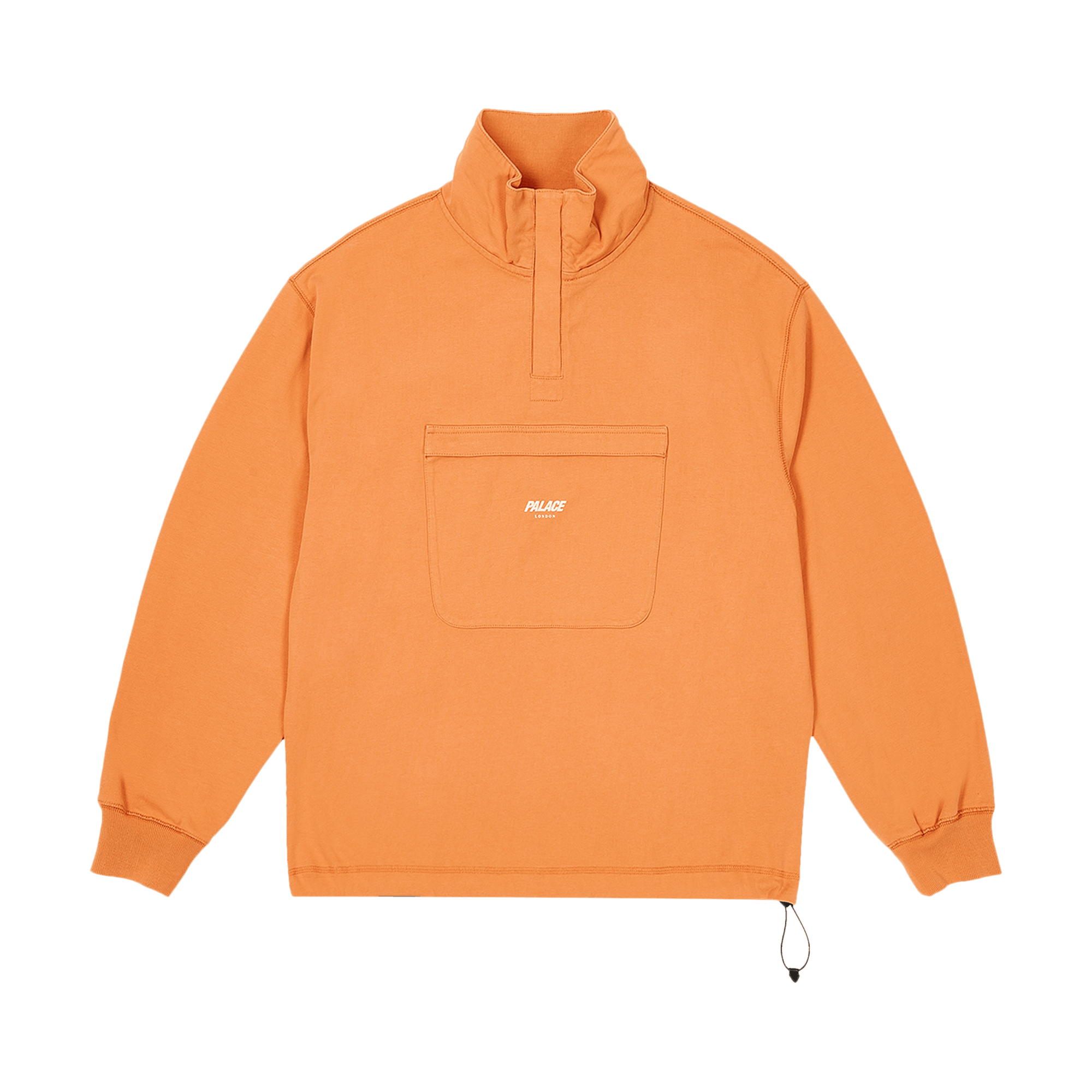 Palace 1/4 Zip Washed Funnel 'Tiger Orange'