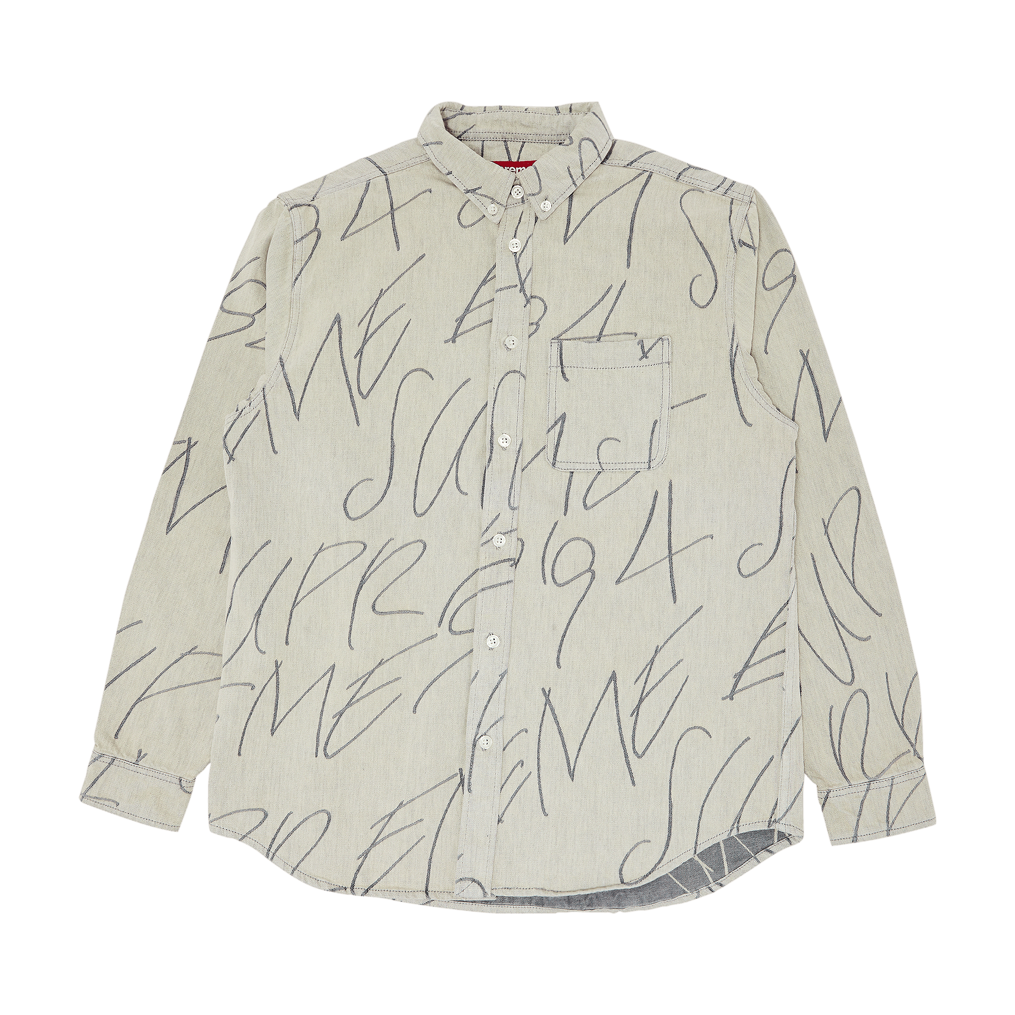 Supreme Handwriting Jacquard Denim Shirt 'Dirty'