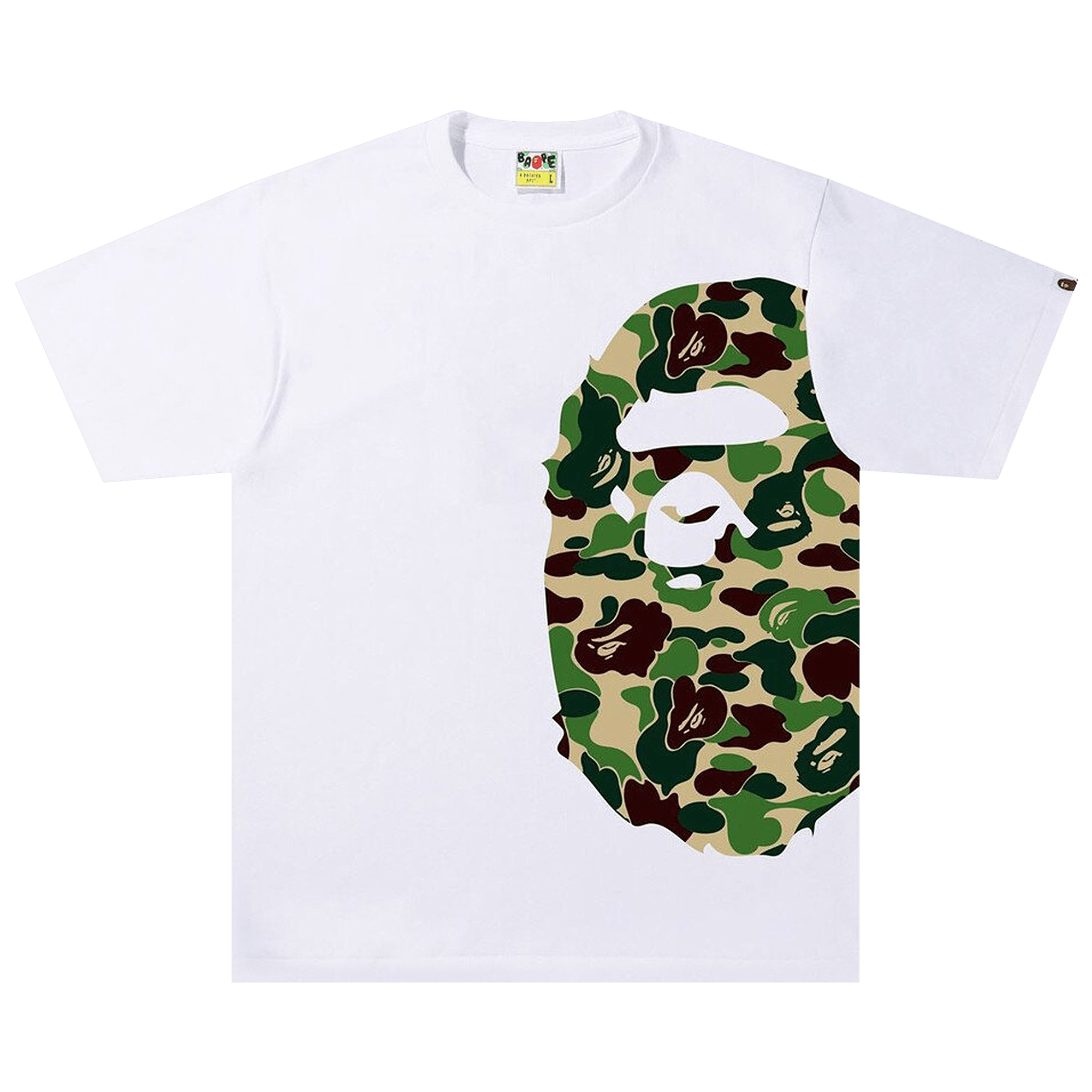 BAPE ABC Camo Side Big Ape Head Tee 'White/Green'