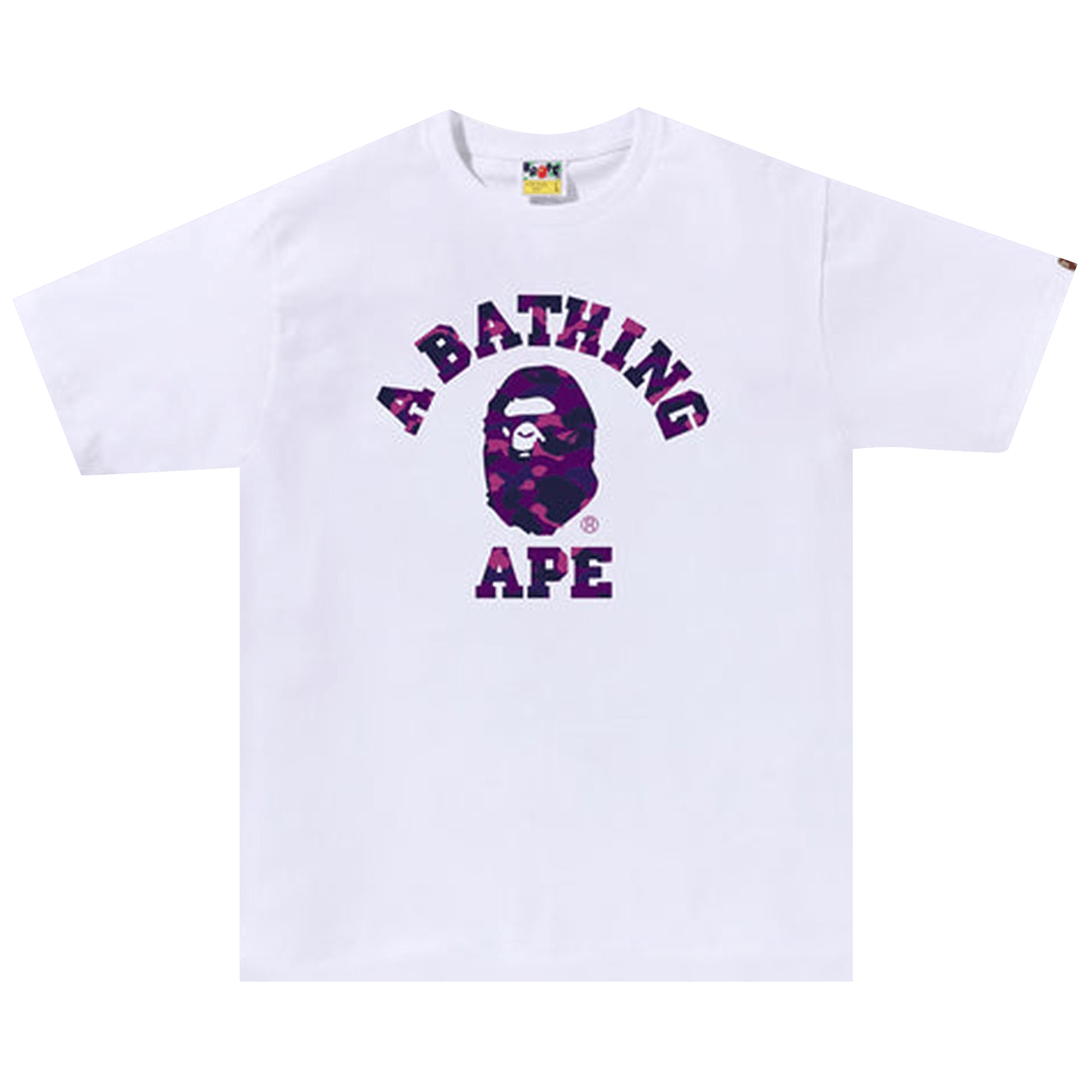 BAPE Color Camo College Tee 'White/Purple'
