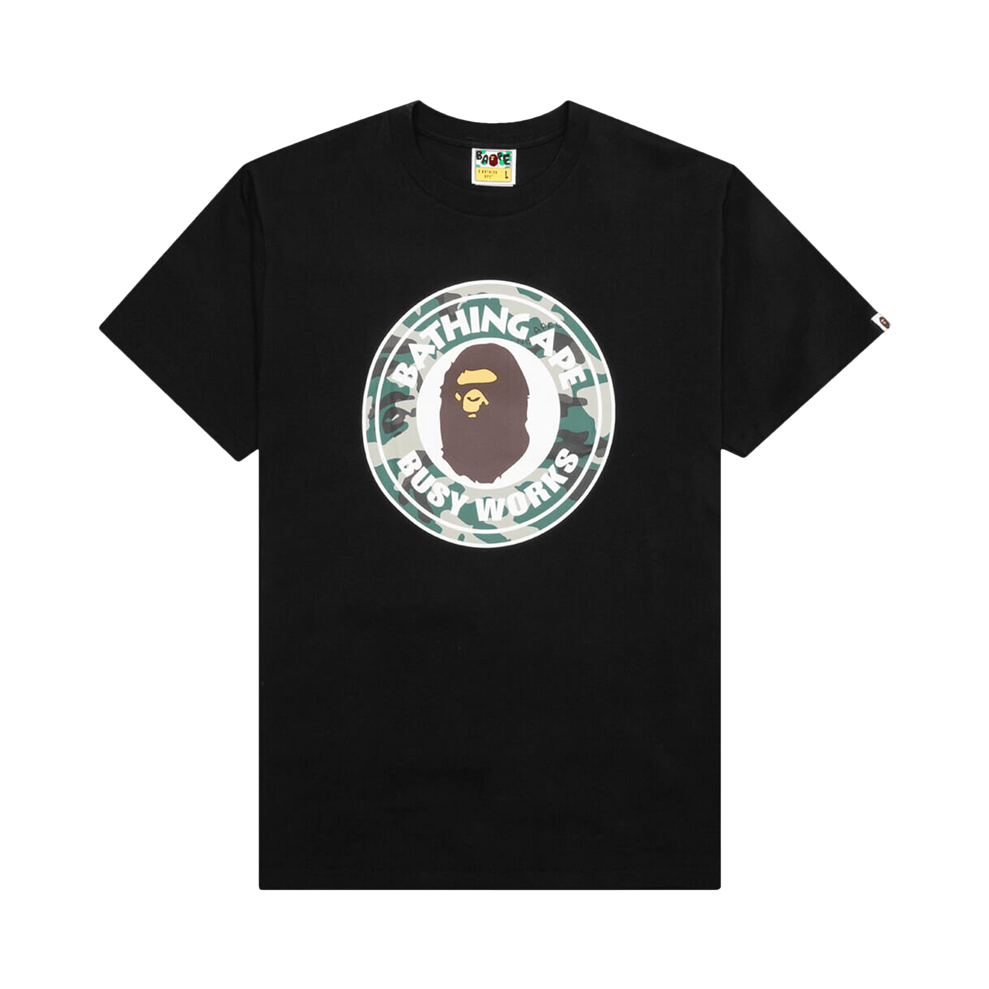 BAPE Woodland Camo Busy Works Tee 'Black'