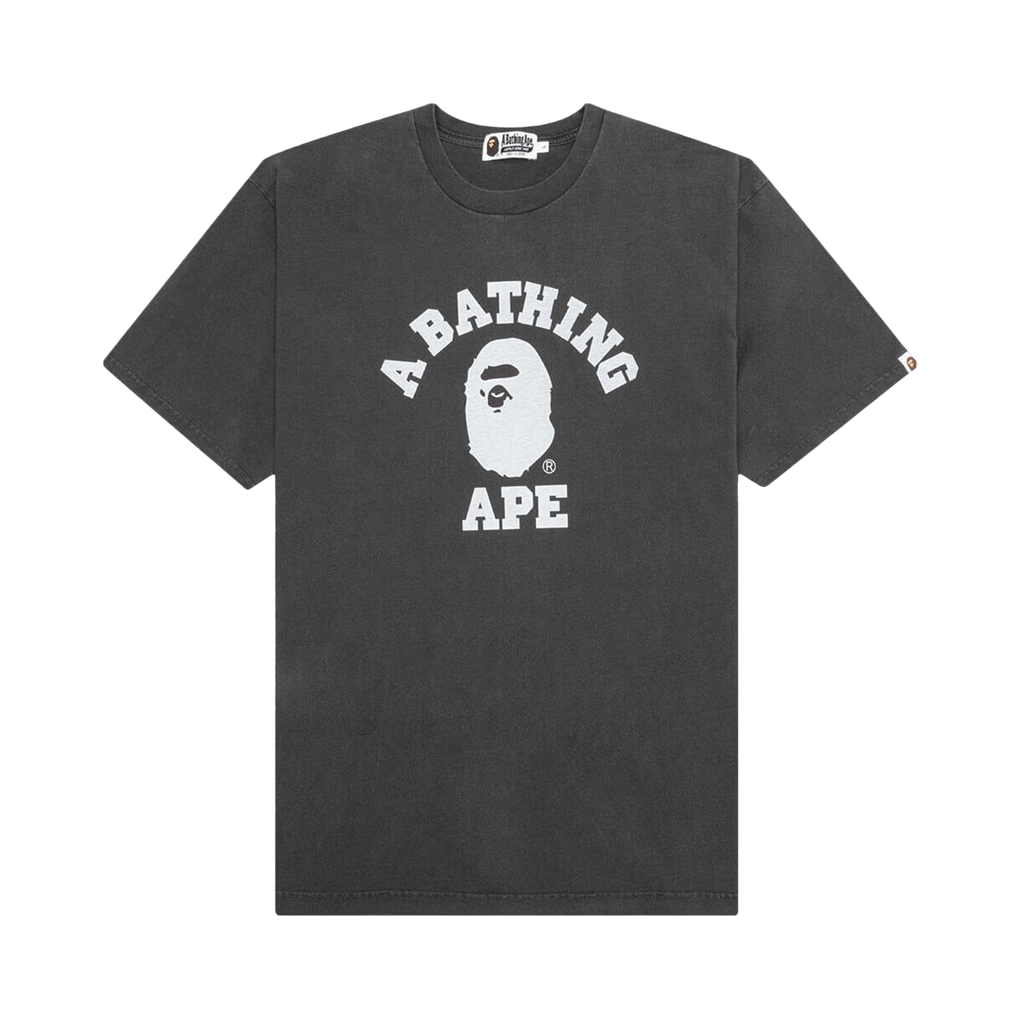 BAPE Pigment Dyed College Relaxed Fit Tee 'Black'