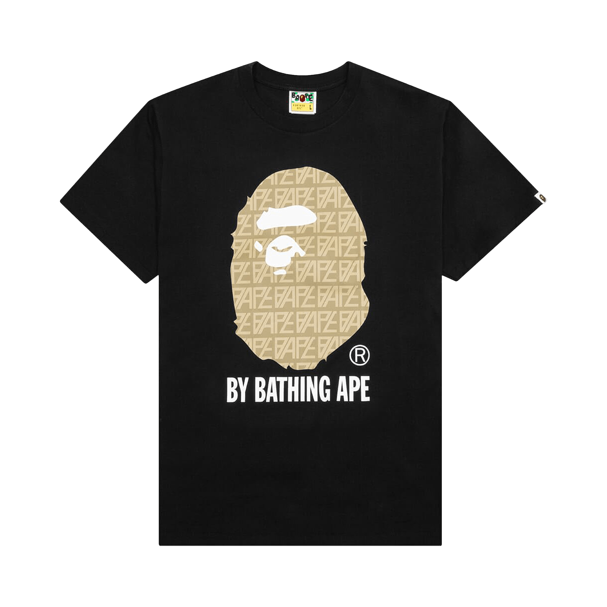 BAPE Logo Monogram By Bathing Ape Tee 'Black/Beige'