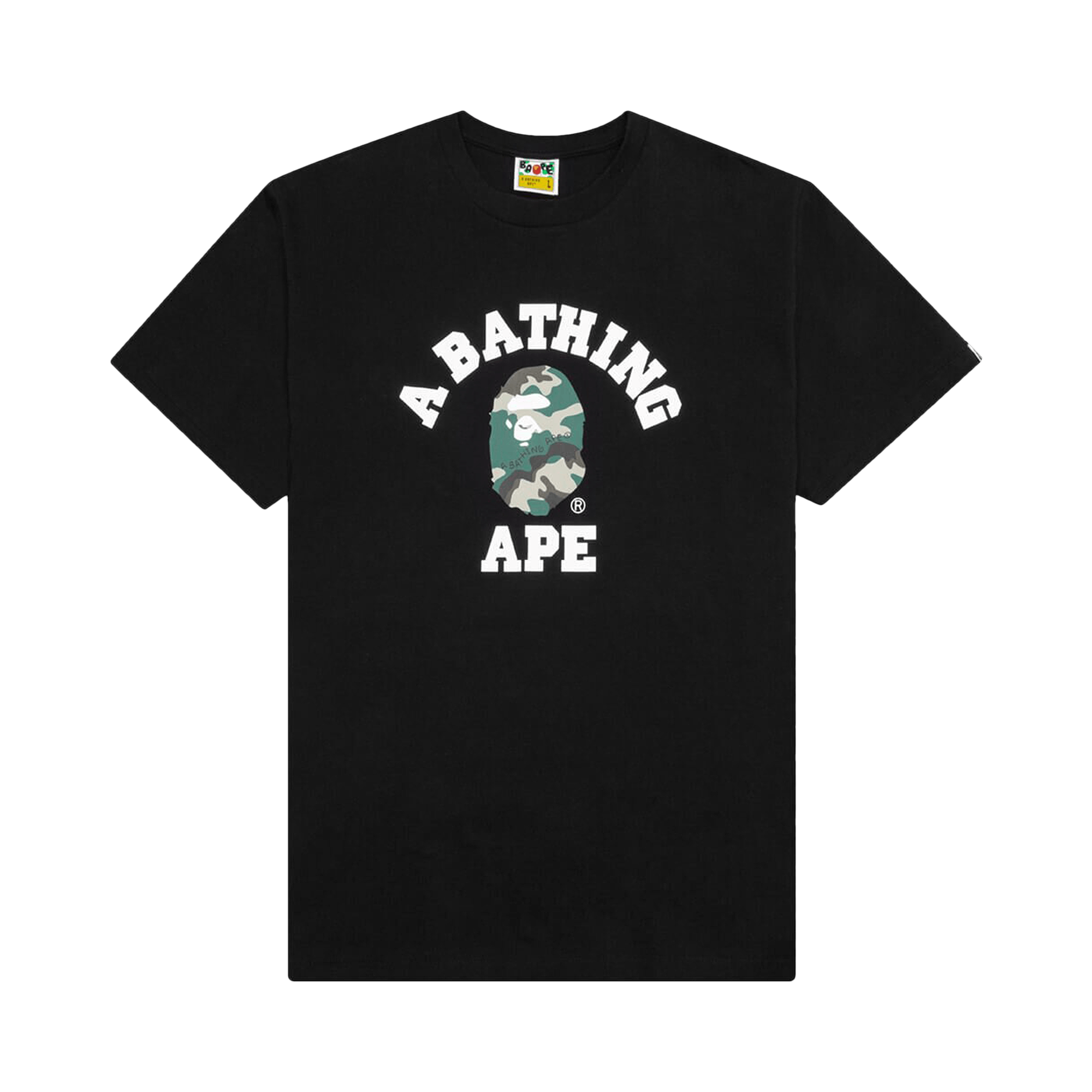 BAPE Woodland Camo College Tee 'Black'