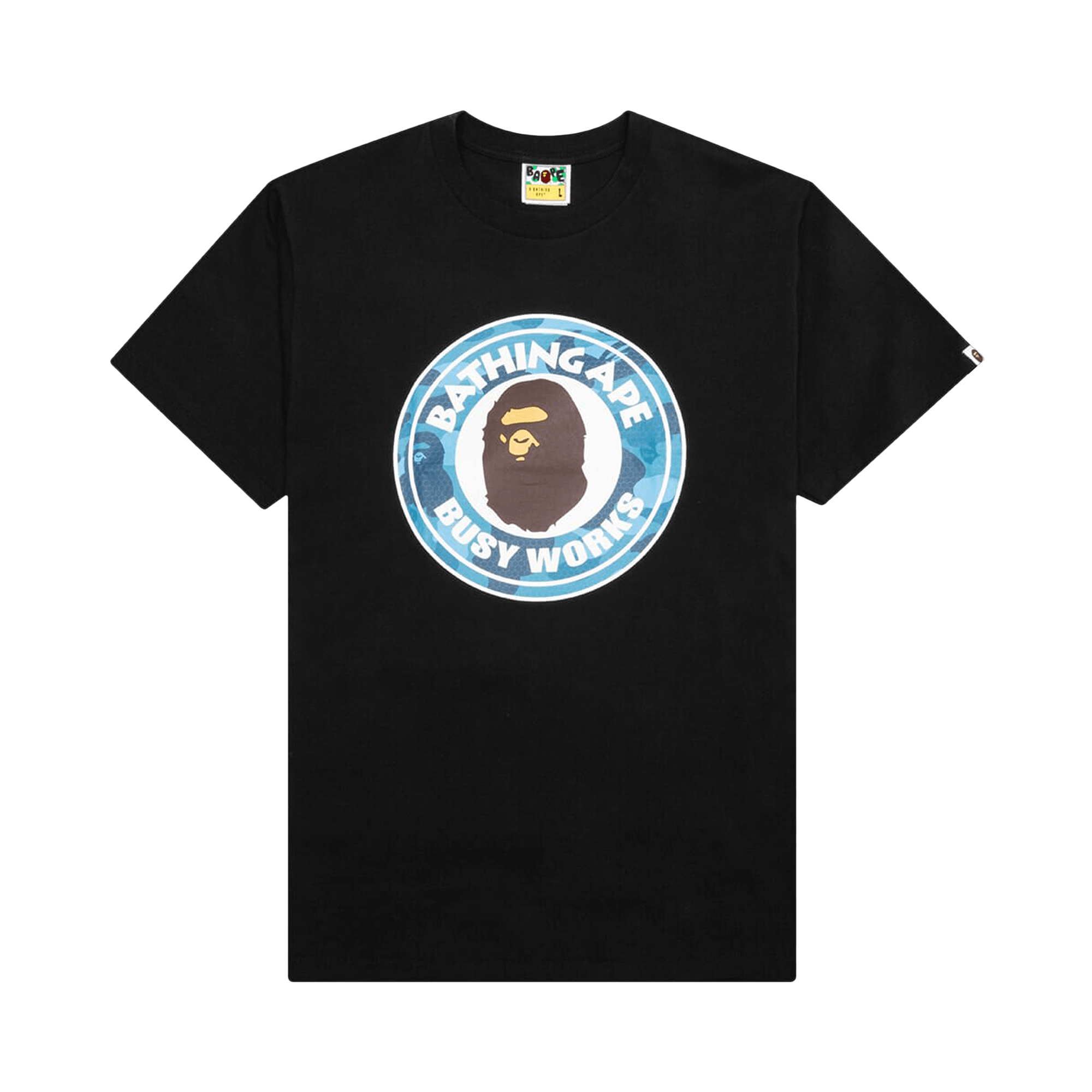 BAPE Honeycomb Camo Busy Works Tee 'Black/Blue'