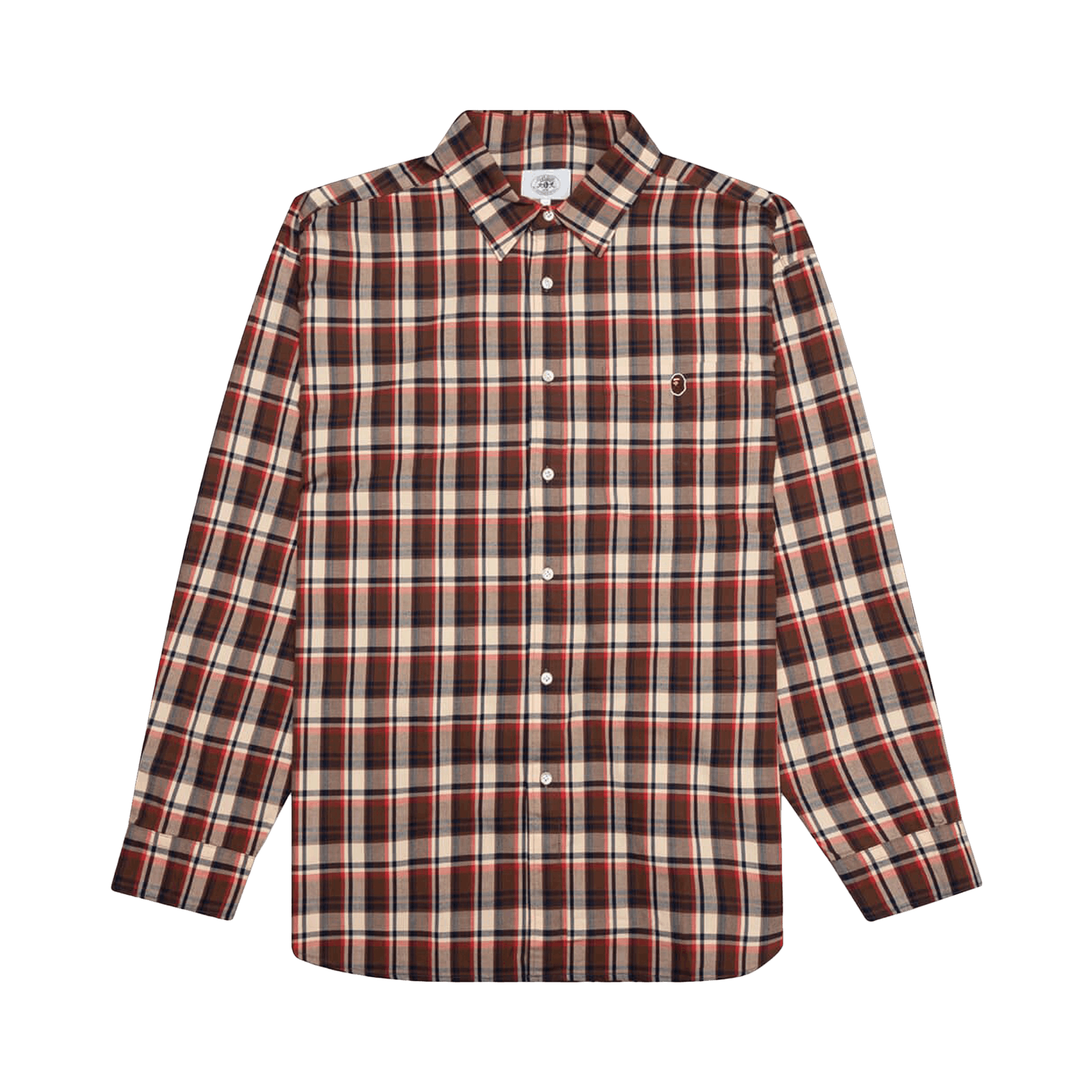 BAPE Mini Check Loose Fit Shirt 'Red'