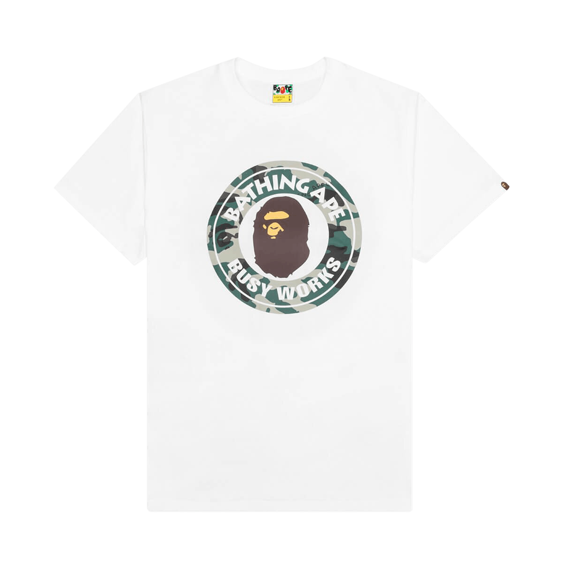 BAPE Woodland Camo Busy Works Tee 'White'