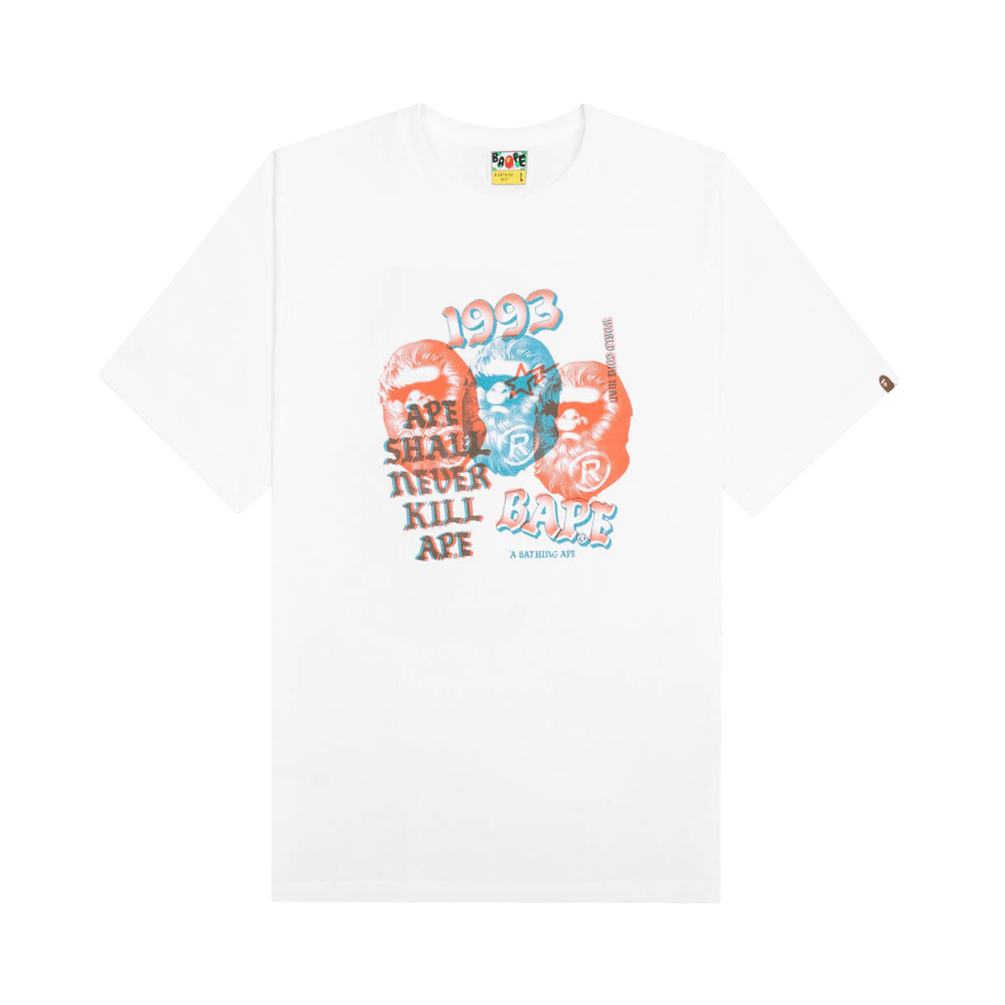 BAPE Pigment Three Ape Head Tee 'White'