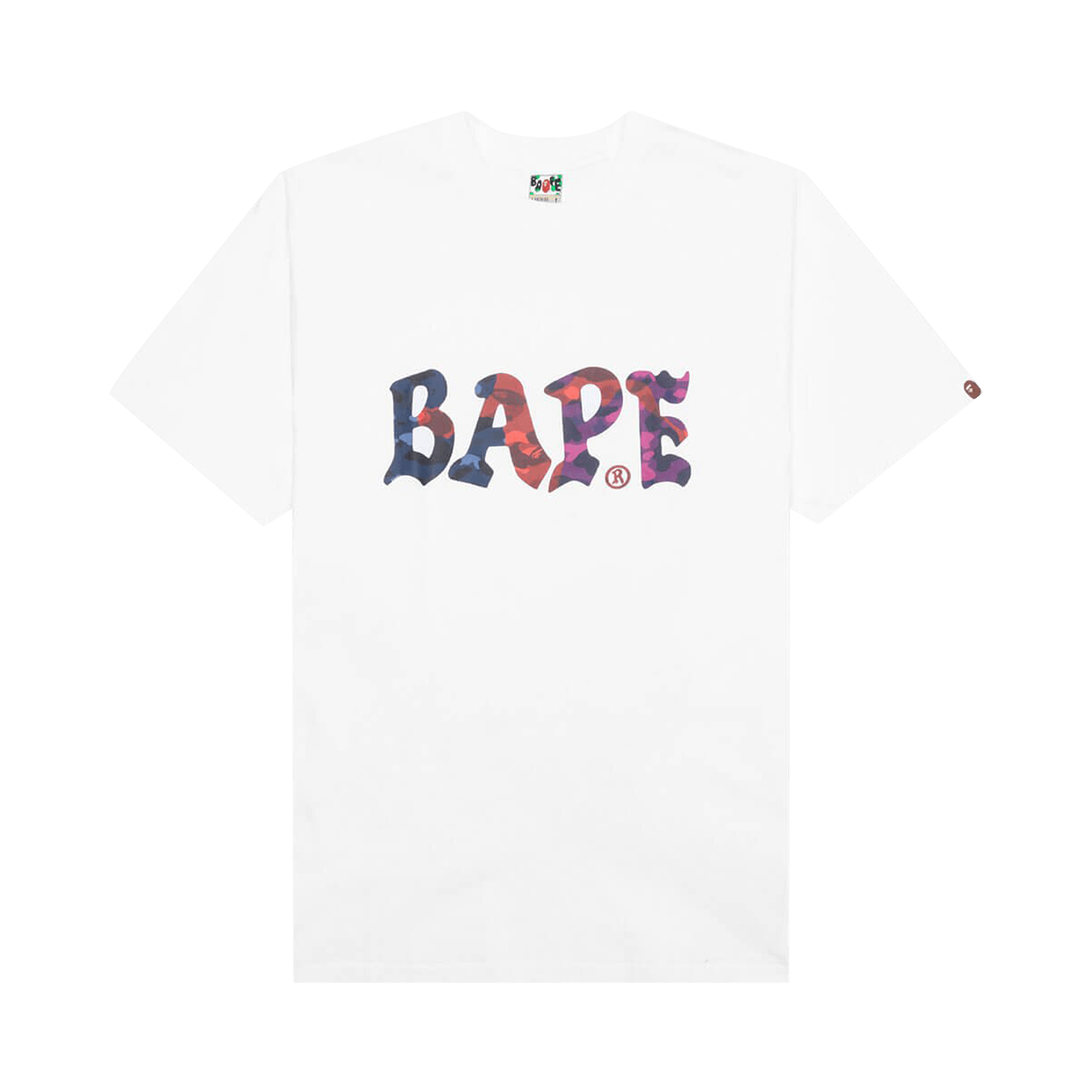 BAPE Color Camo Crazy Bape Logo Tee 'White'