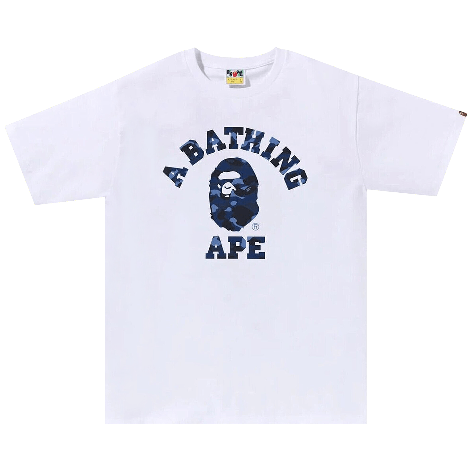 BAPE Color Camo College Tee 'White/Navy'