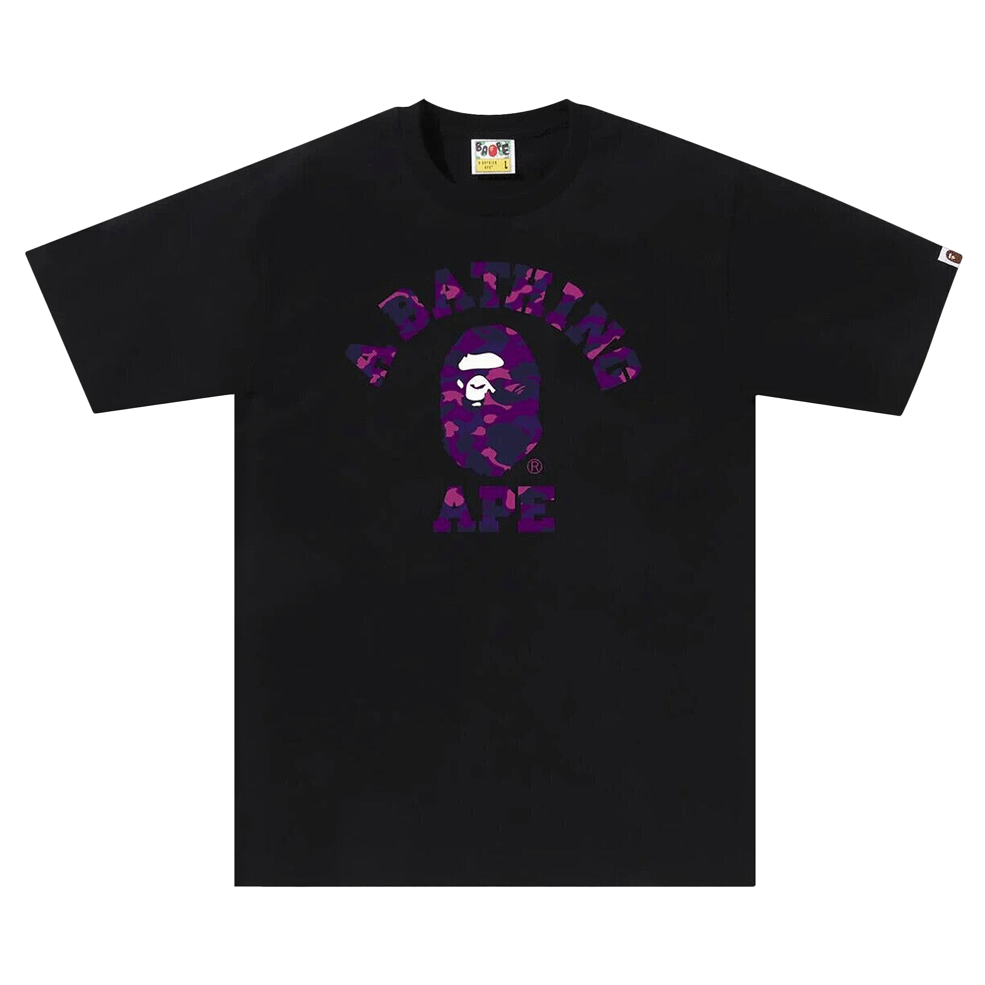 BAPE Color Camo College Tee 'Black/Purple'