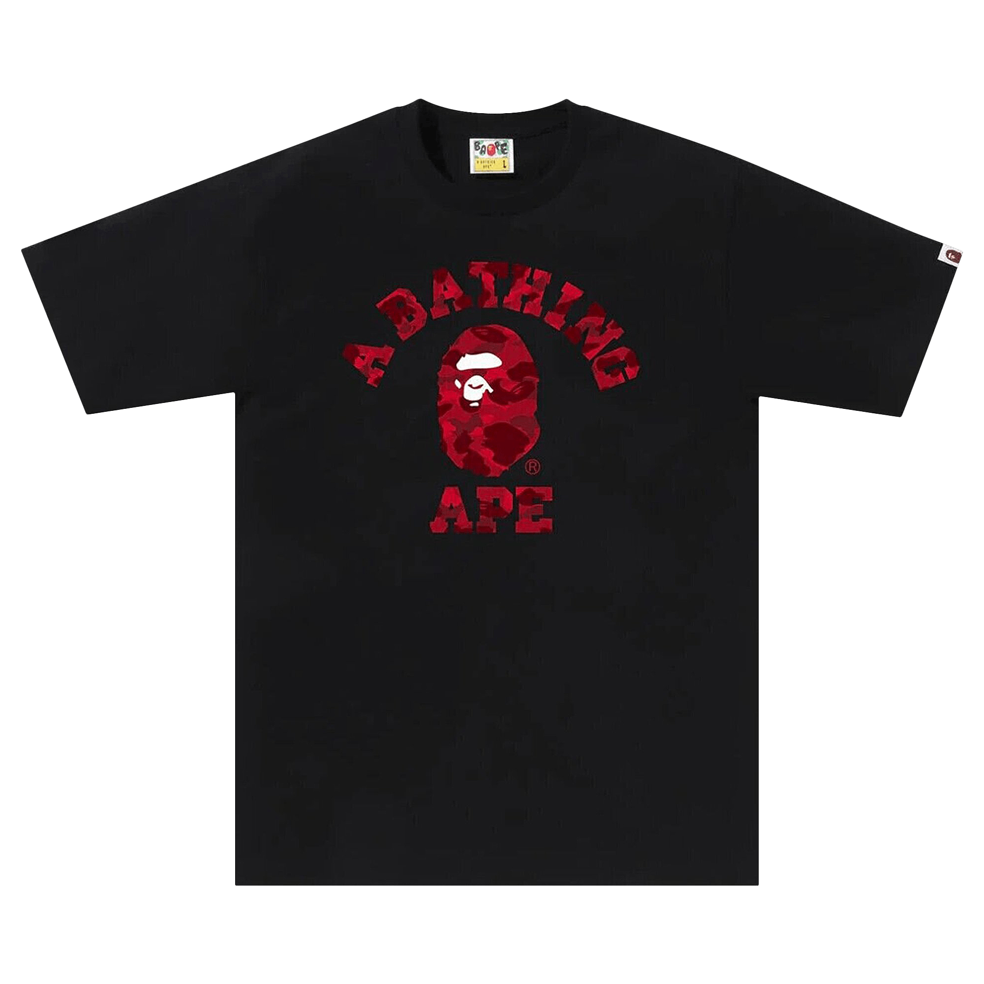 BAPE Color Camo College Tee 'Black/Red'