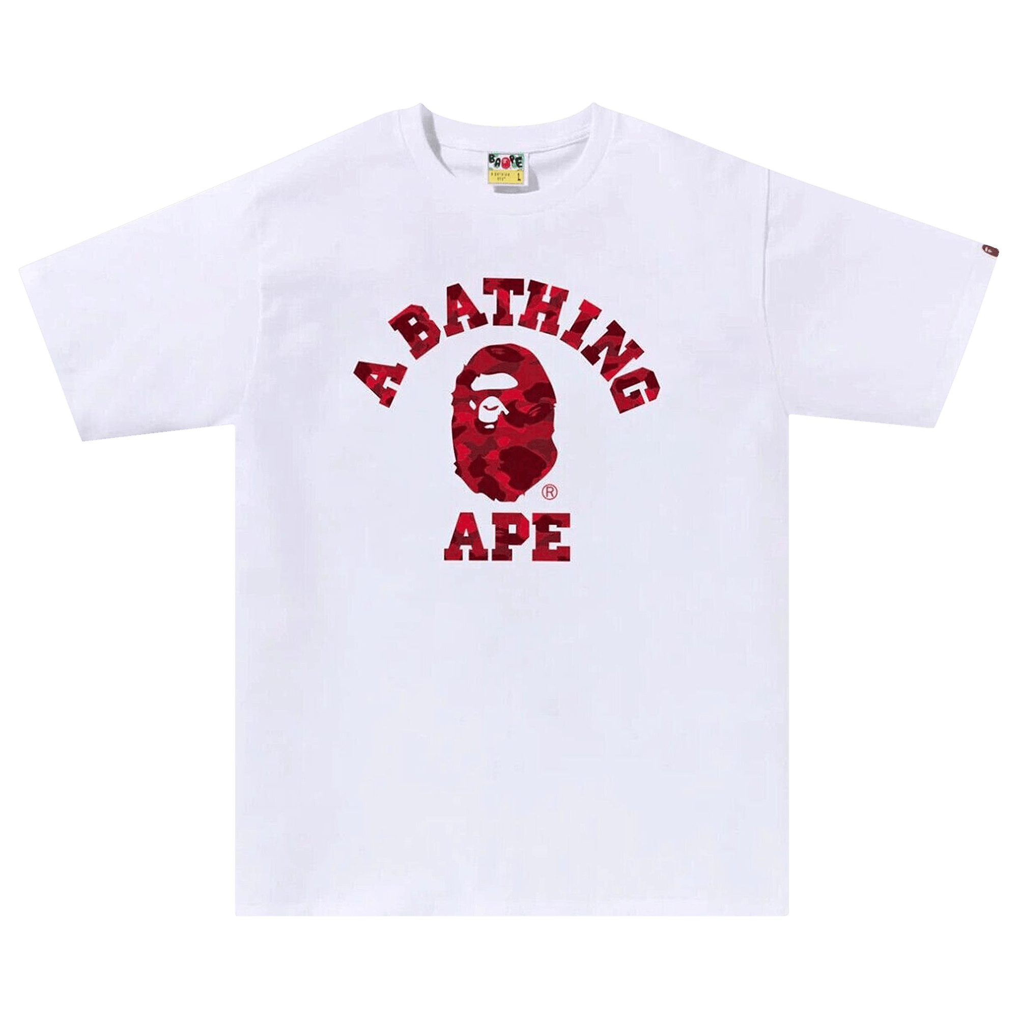 BAPE Color Camo College Tee 'White/Red'