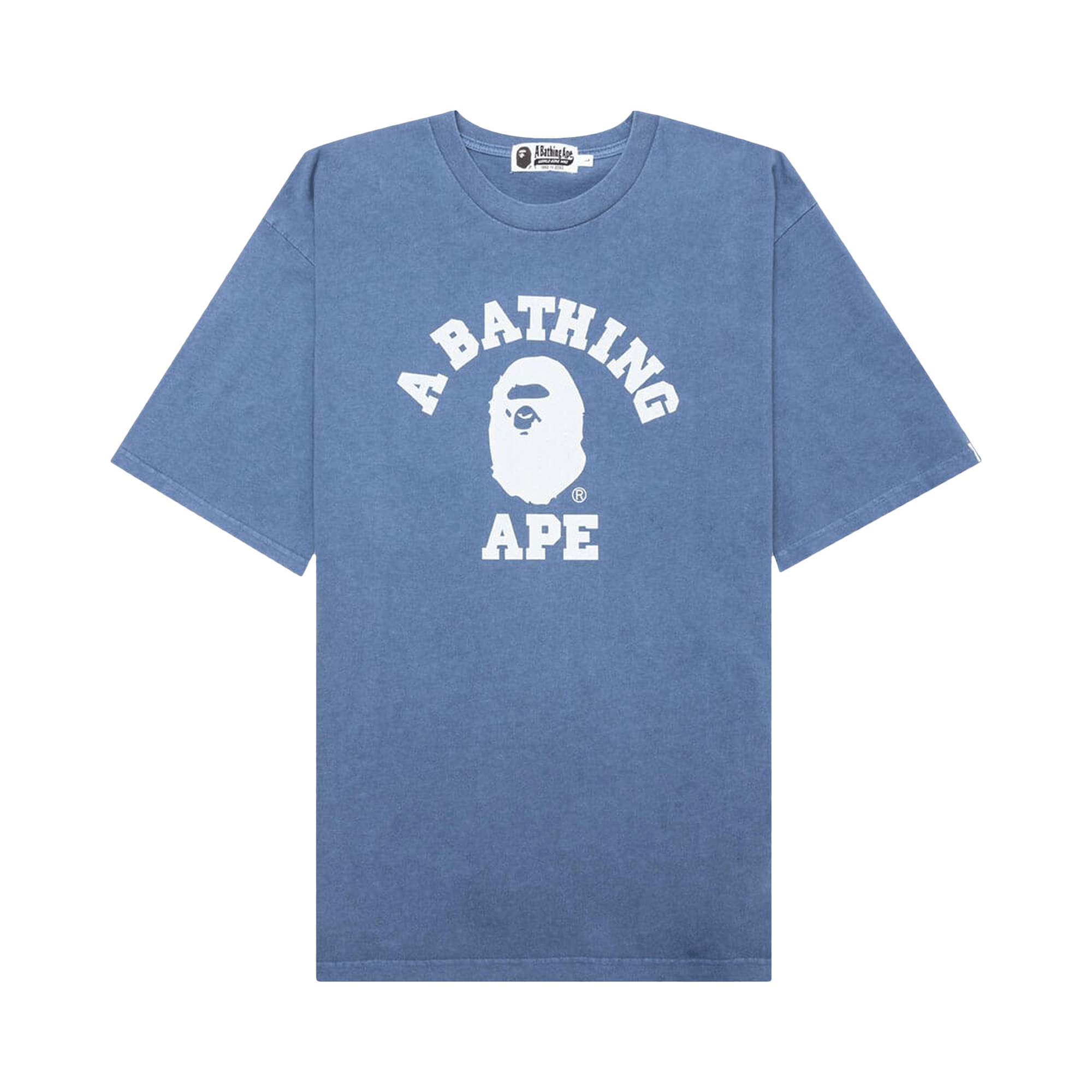 BAPE Pigment Dyed College Relaxed Fit Tee 'Navy'