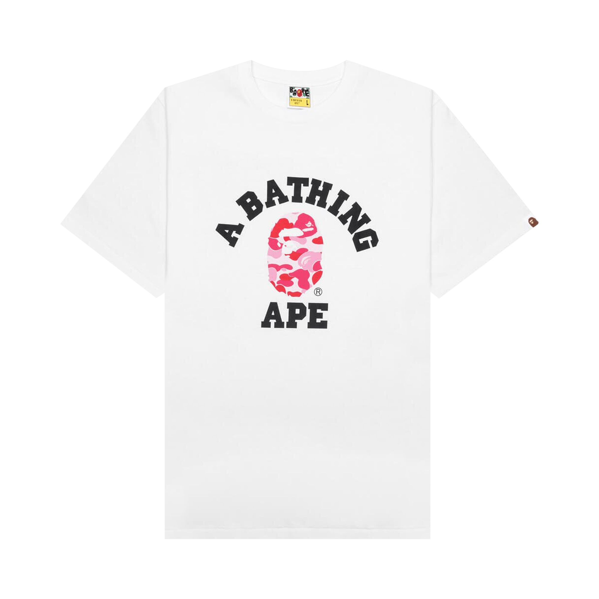 BAPE ABC Camo College Tee 'White/Pink'