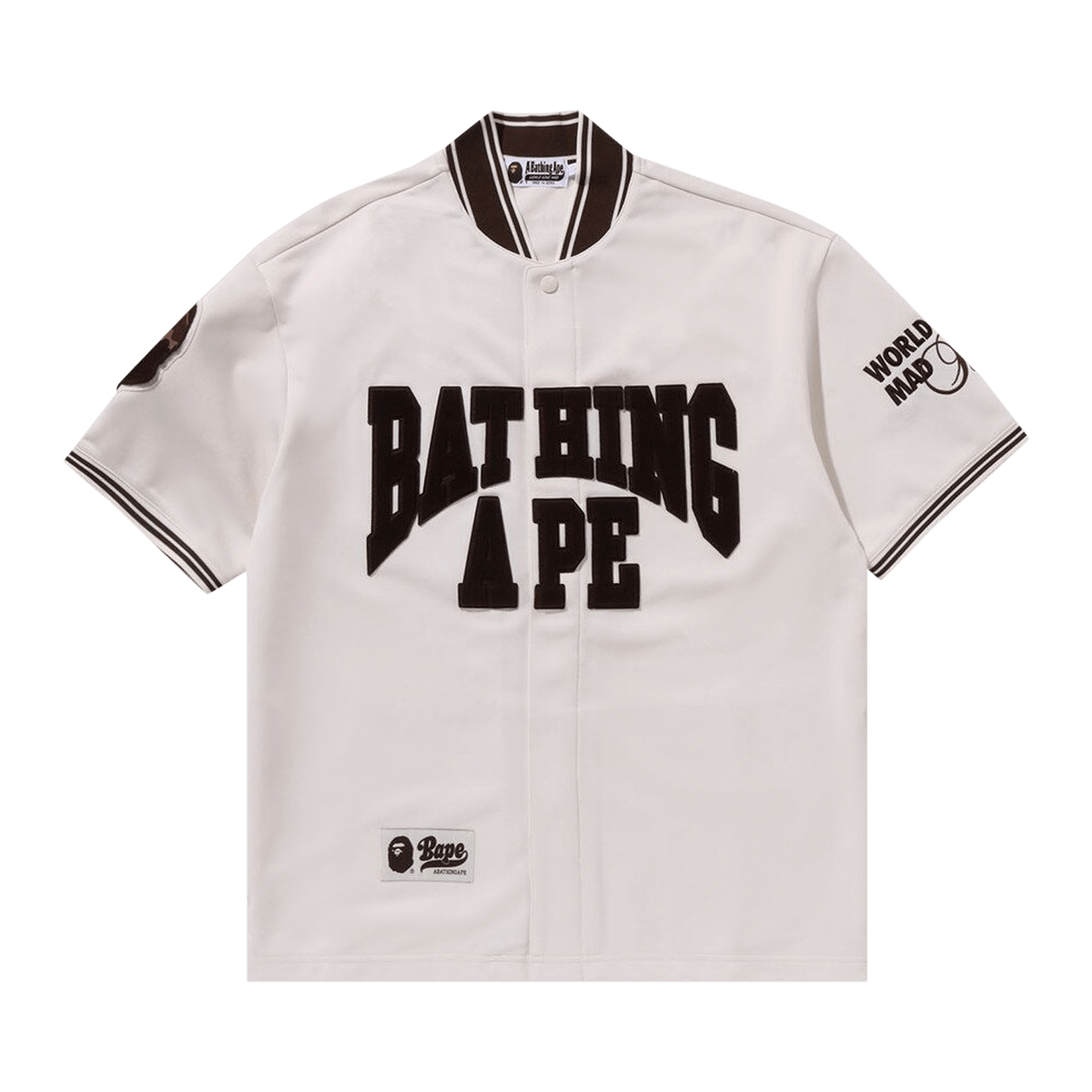 BAPE Baseball Jersey Short-Sleeve Shirt 'Ivory'