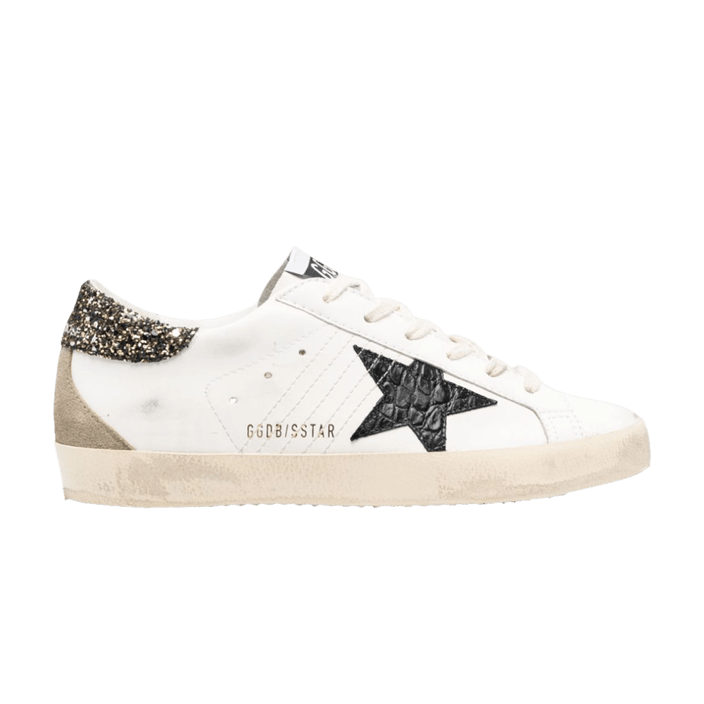 Golden Goose Wmns Superstar 'White Black Croc Glitter'