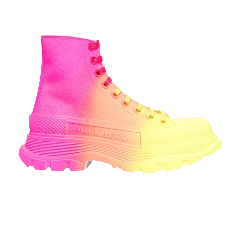 Alexander McQueen Wmns Tread Slick Boots 'Yellow Orange Pink'