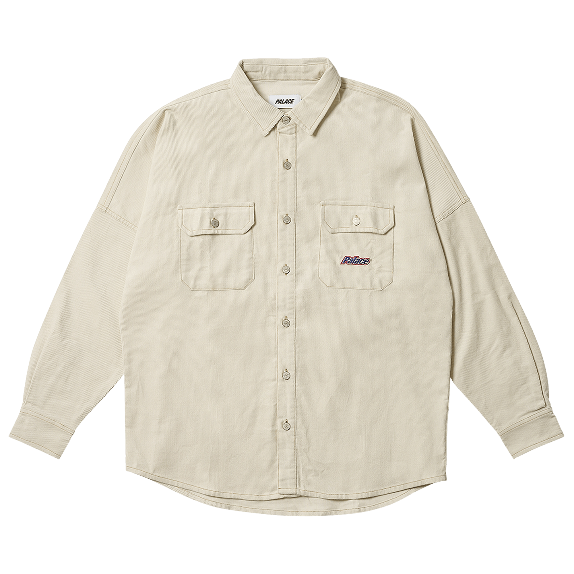 Palace Drop Shoulder Cord Shirt 'Soft White'