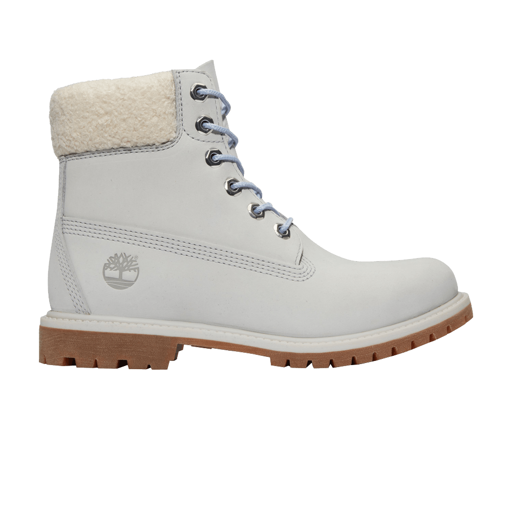 Timberland Wmns 6 Inch Premium Boot 'Light Grey Blue Fur Collar'