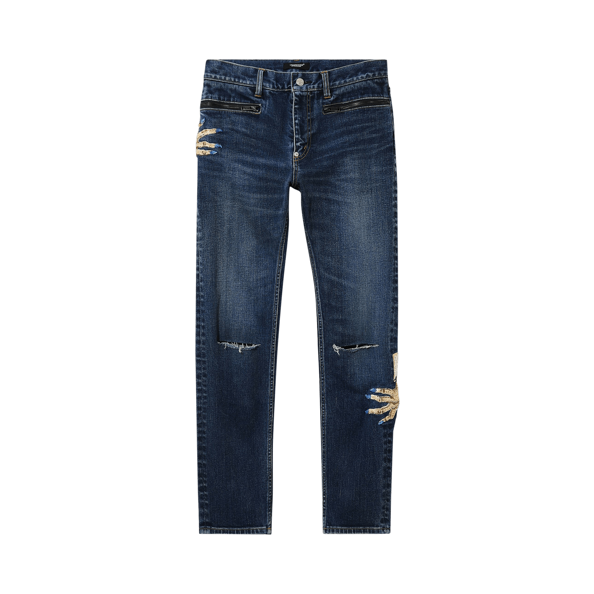 Undercover Bead Embroidered Denim Jeans 'Indigo'