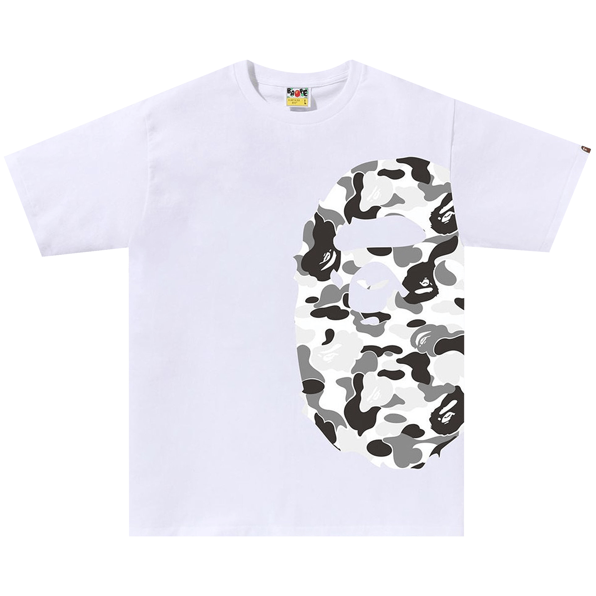 BAPE ABC Camo Side Big Ape Head Tee 'White/Grey'
