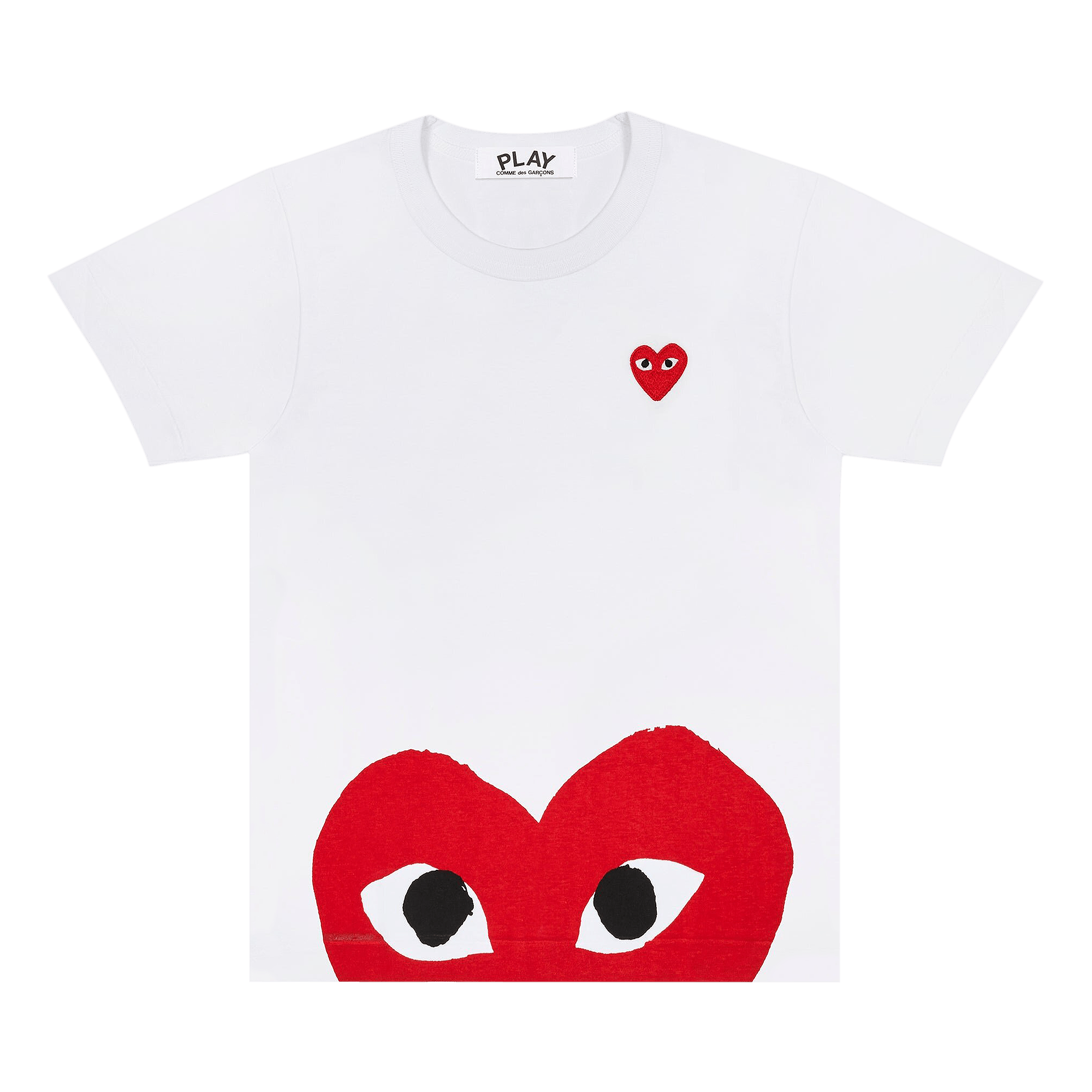 Comme des Garçons PLAY Heart Emblem Tee 'White/Red'
