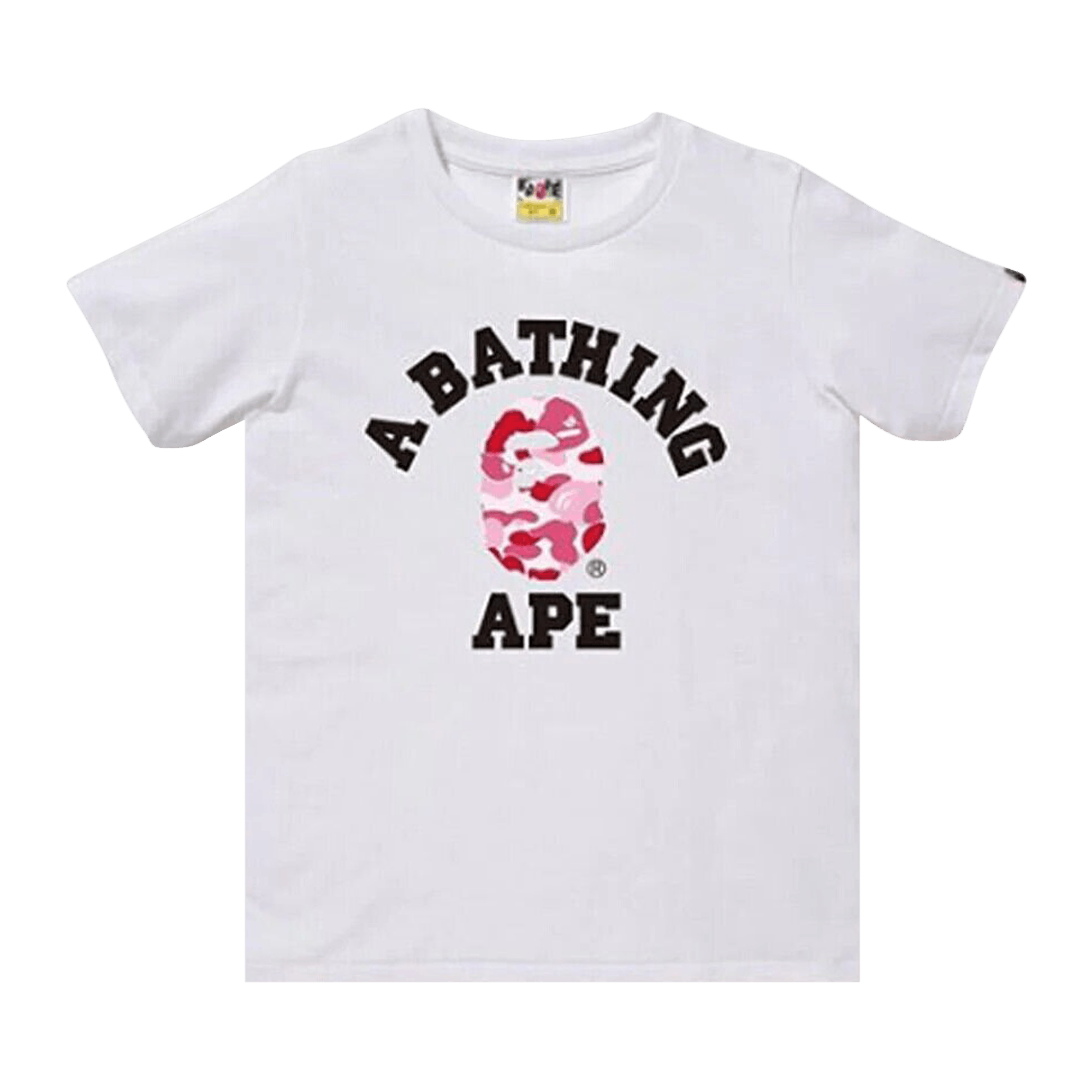 BAPE ABC Camo College Tee 'White/Pink'