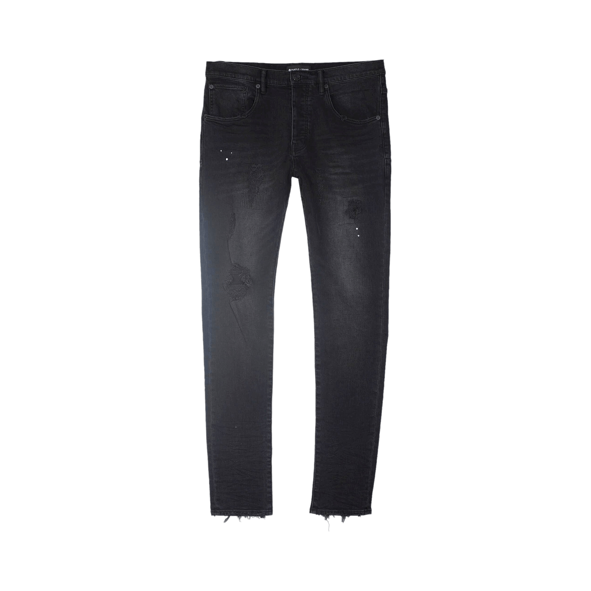 PURPLE BRAND Resin Repair Mid Rise Slim Jean 'Black'