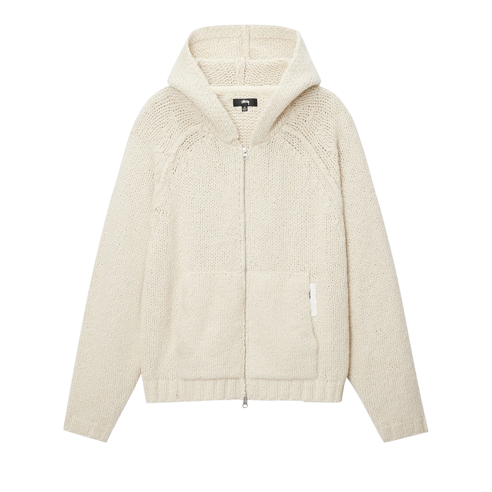 Stussy Chunky Knit Zip Hoodie 'Ivory'