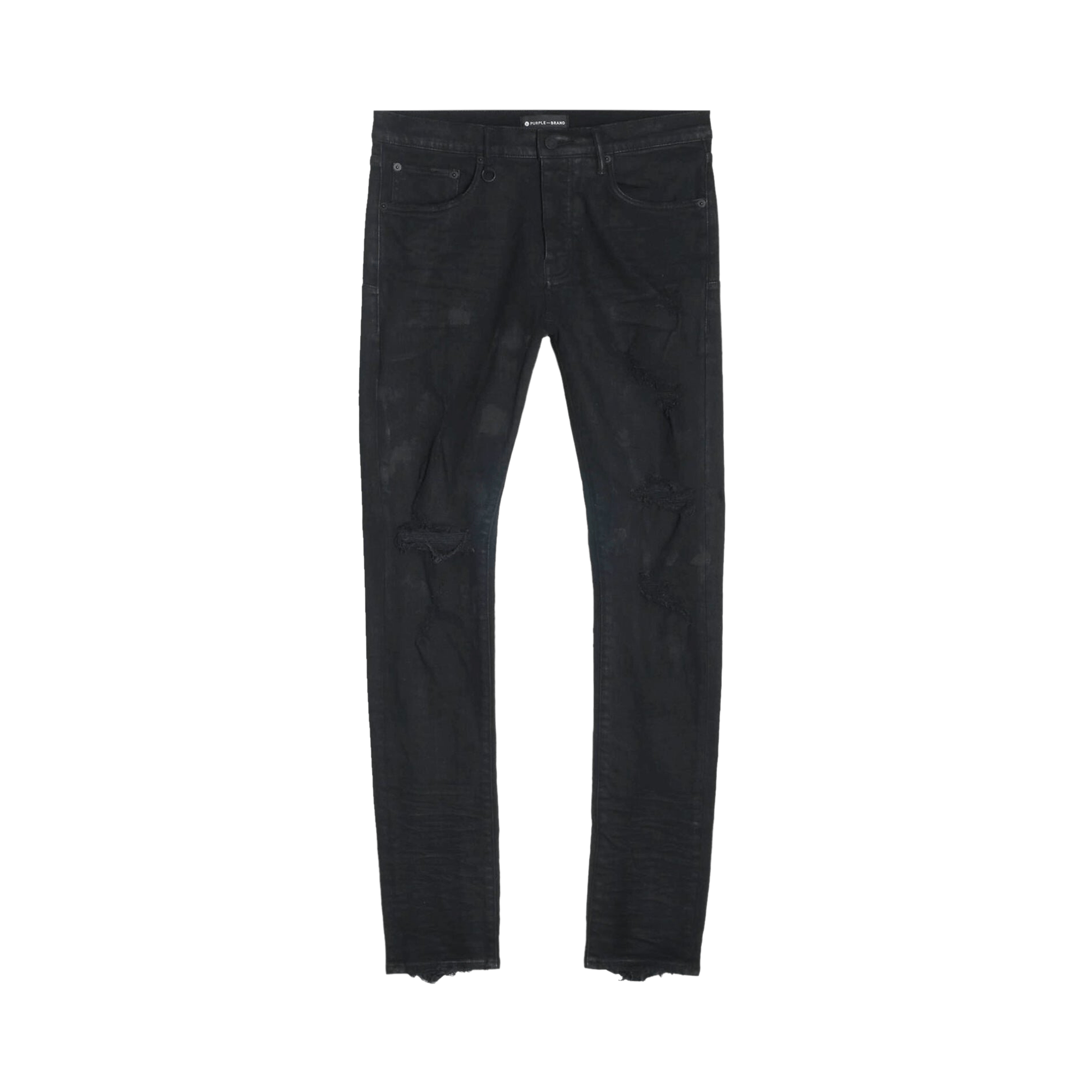 PURPLE BRAND Oil Spill Low Rise Skinny Jean 'Black'