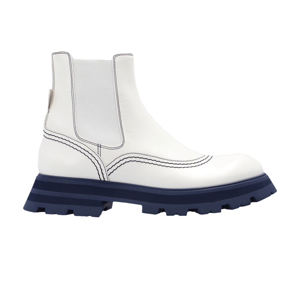 Alexander McQueen Wmns Wander Chelsea Boot 'White Navy'