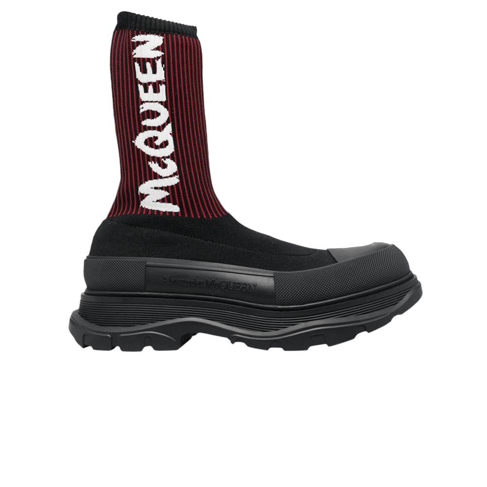 Alexander McQueen Knit Tread Slick Boot 'Graffiti - Black Red'