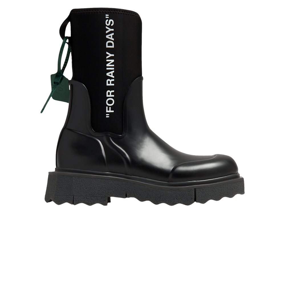 Off-White Wmns Sponge Rubber Rain Boot 'For Rainy Days - Black'