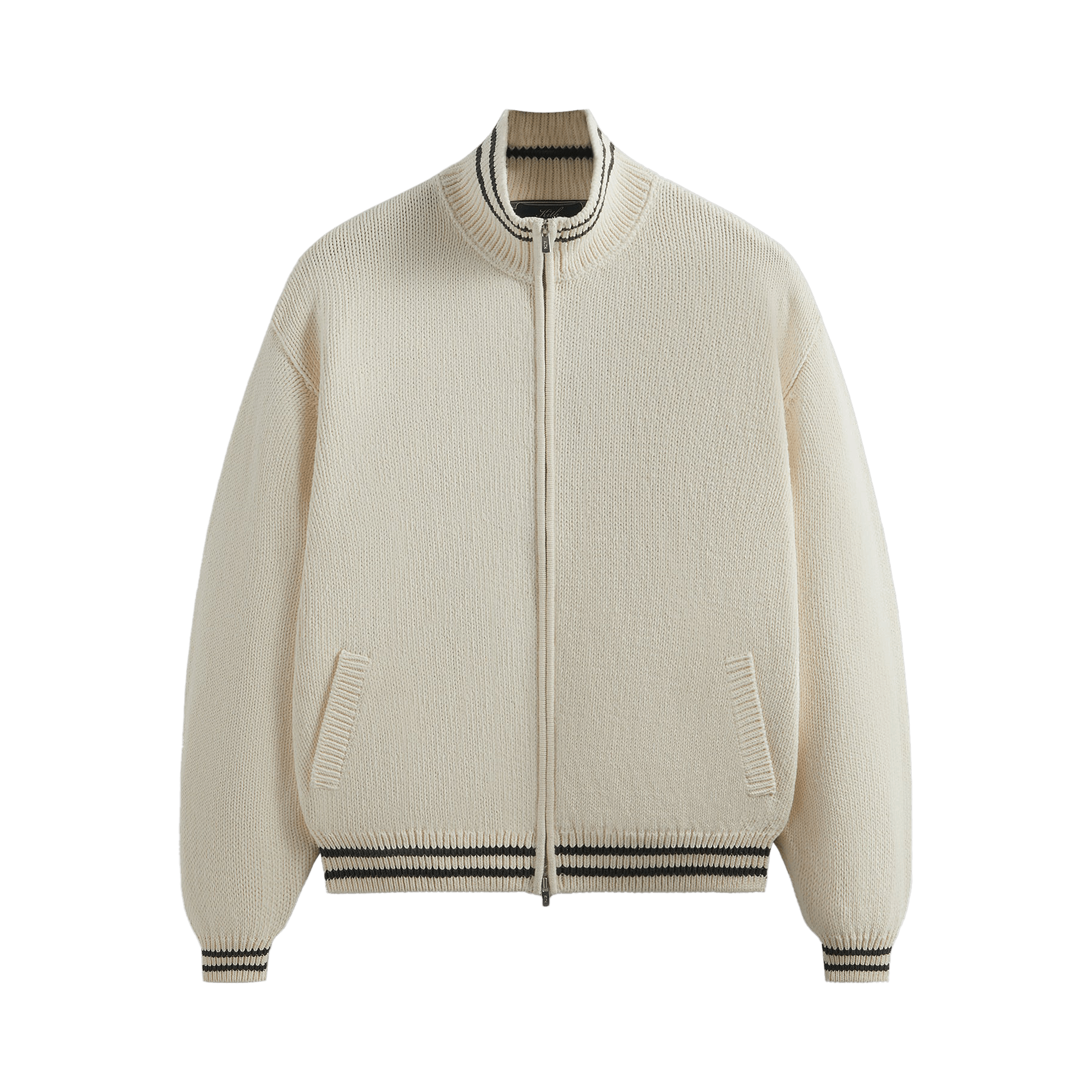Kith Wyona Full Zip Varsity Sweater 'Sandrift'