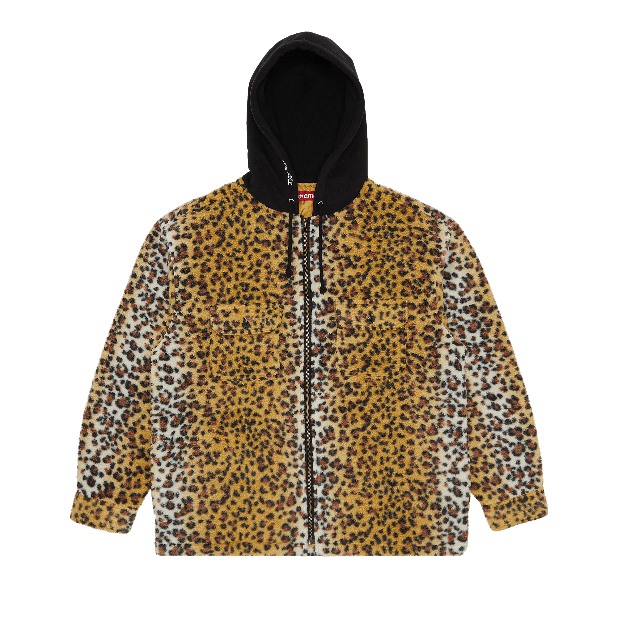 Supreme Fleece Zip Up Hooded Shirt 'Brown Leopard'