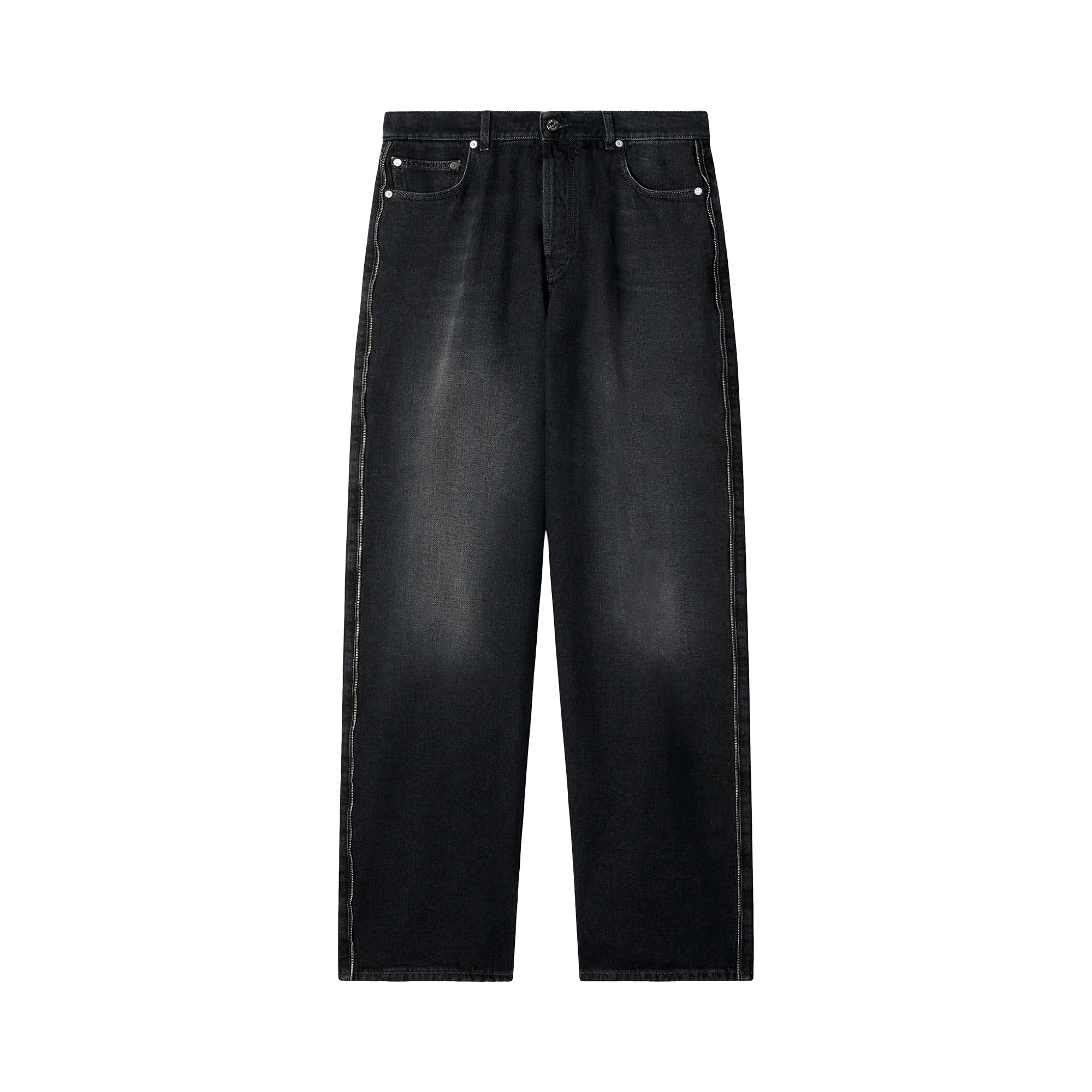 Off-White Zip Trim Loose Fit Jeans 'Grey'